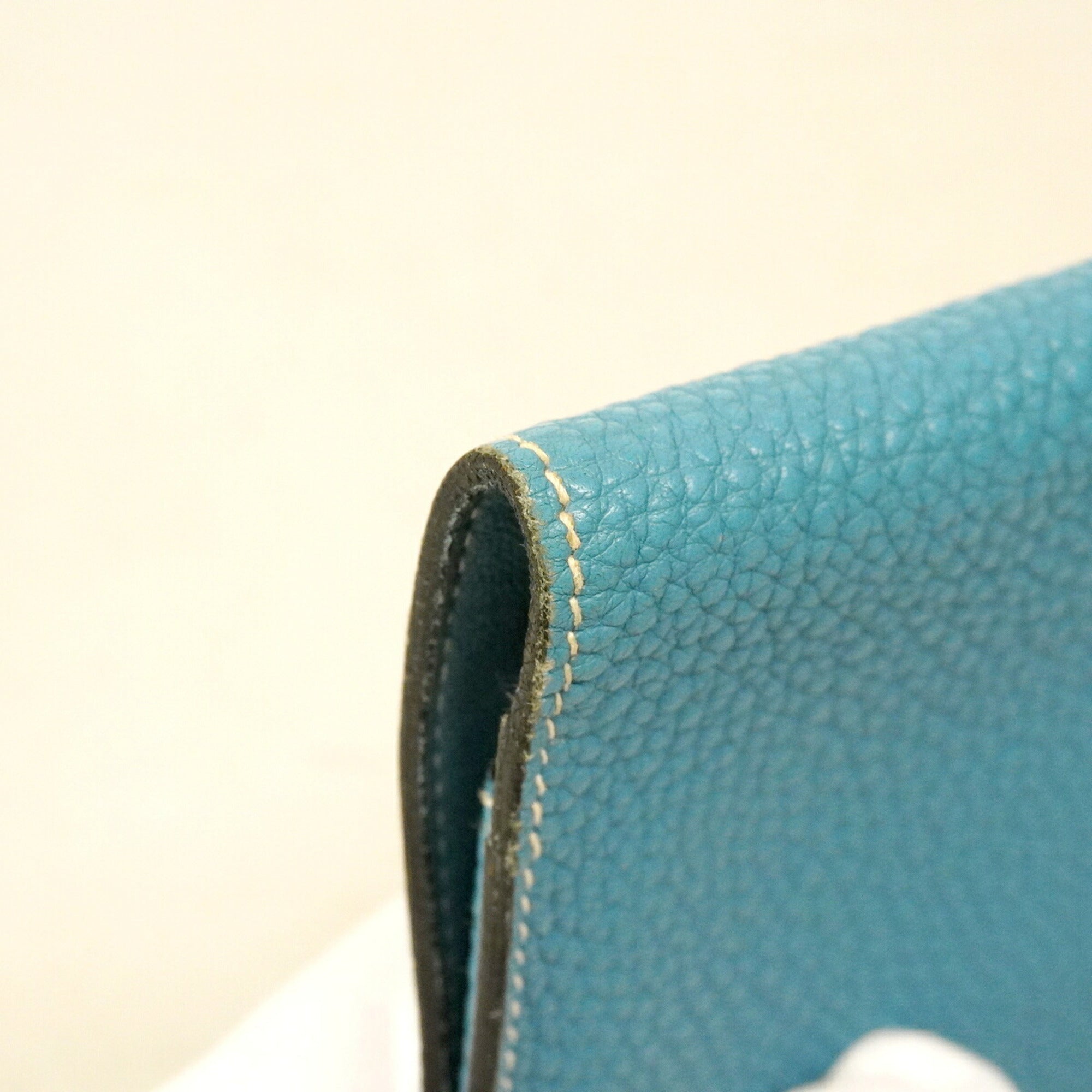 Hermes Blue Jean Togo Leather Long Wallet (Bi-Fold) (Pre-Owned)