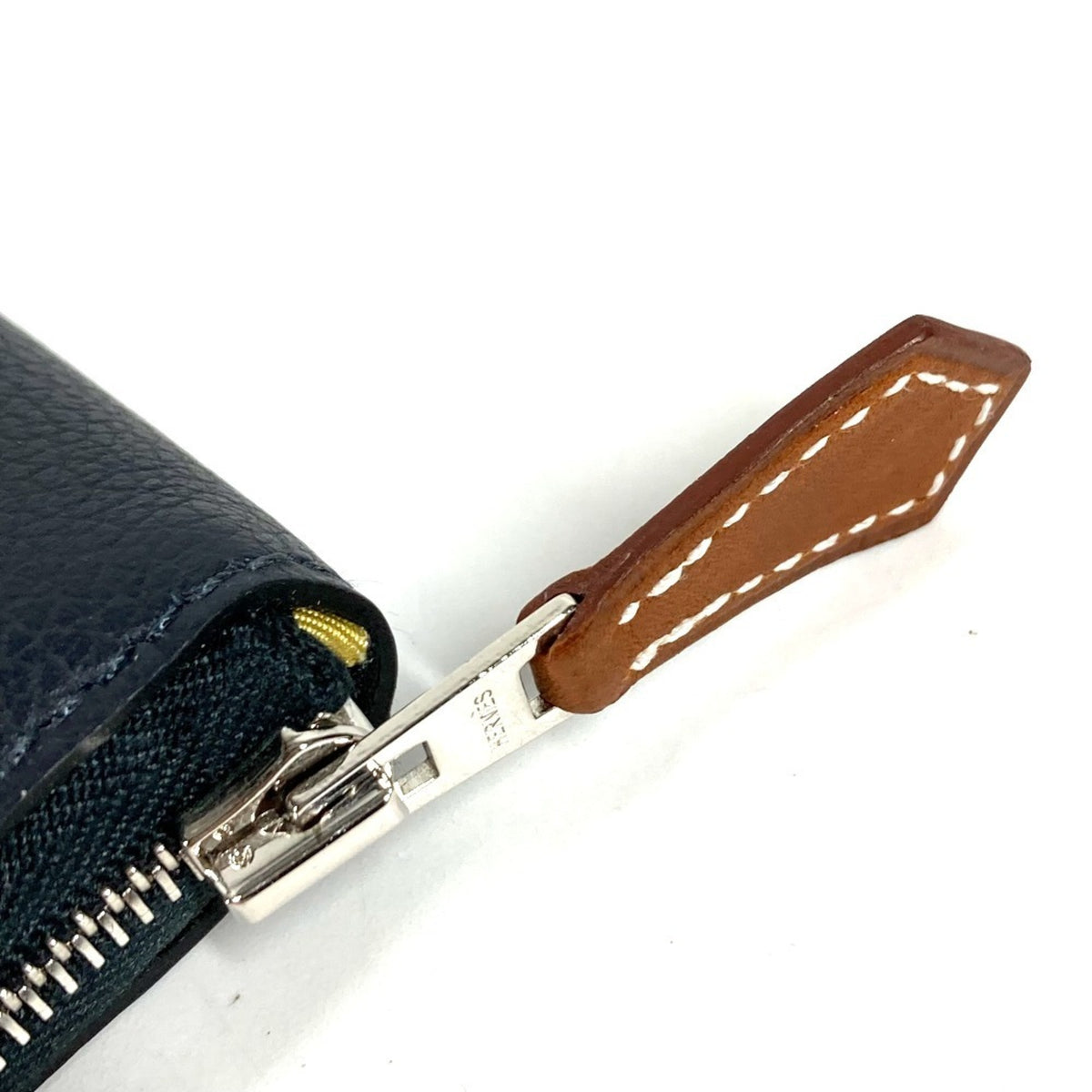 Hermes Navy Leather Coin Purse/Coin Case (Pre-Owned)