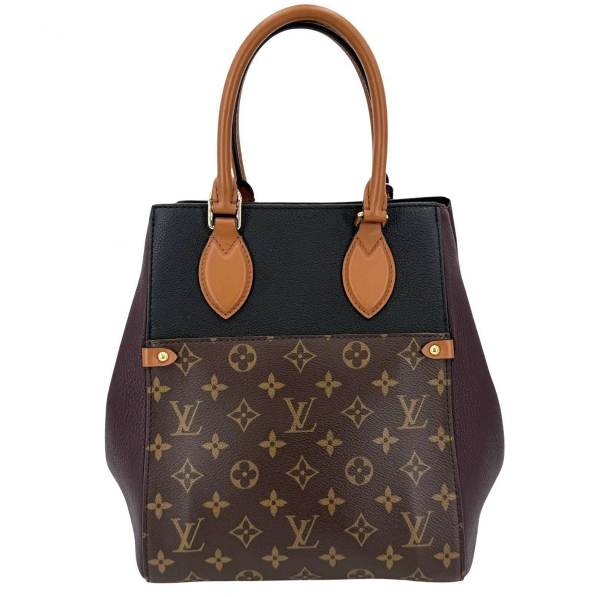 Louis Vuitton Black Bordeaux Brown Monogram Canvas Handbag Shoulder Bag Tote Bag (Pre-Owned)