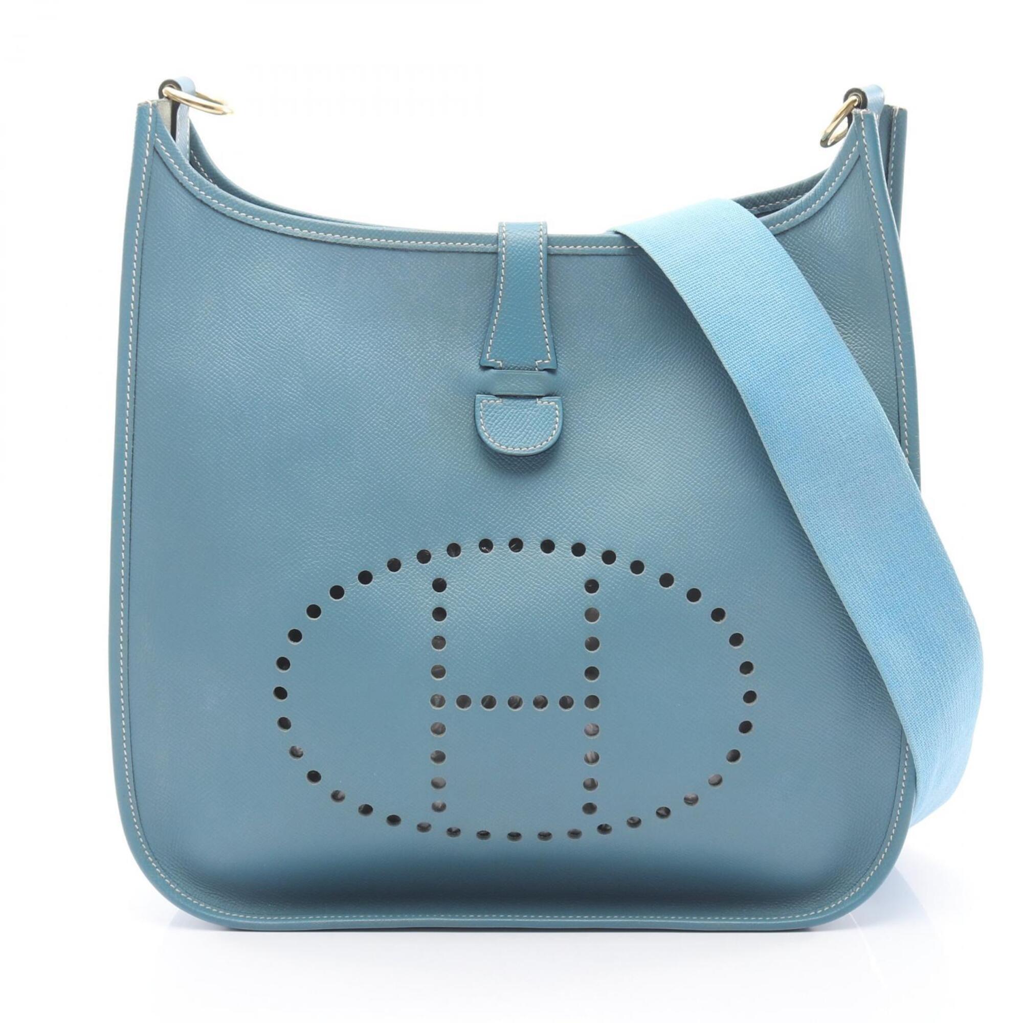 Hermes Blue Courchevel Leather Leather Handbag Shoulder Bag (Pre-Owned)
