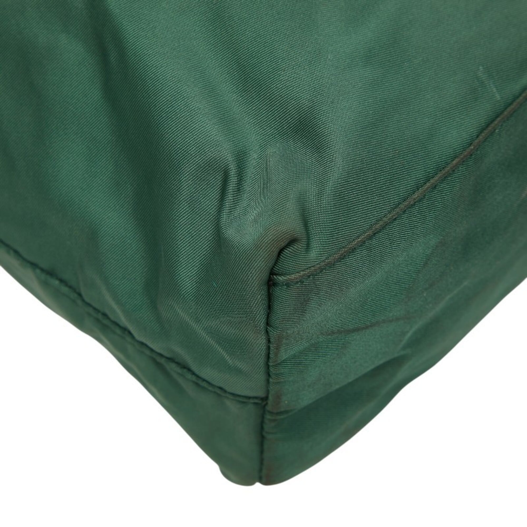 Prada Green Nylon Shoulder Bag Tote Bag (Pre-Owned)