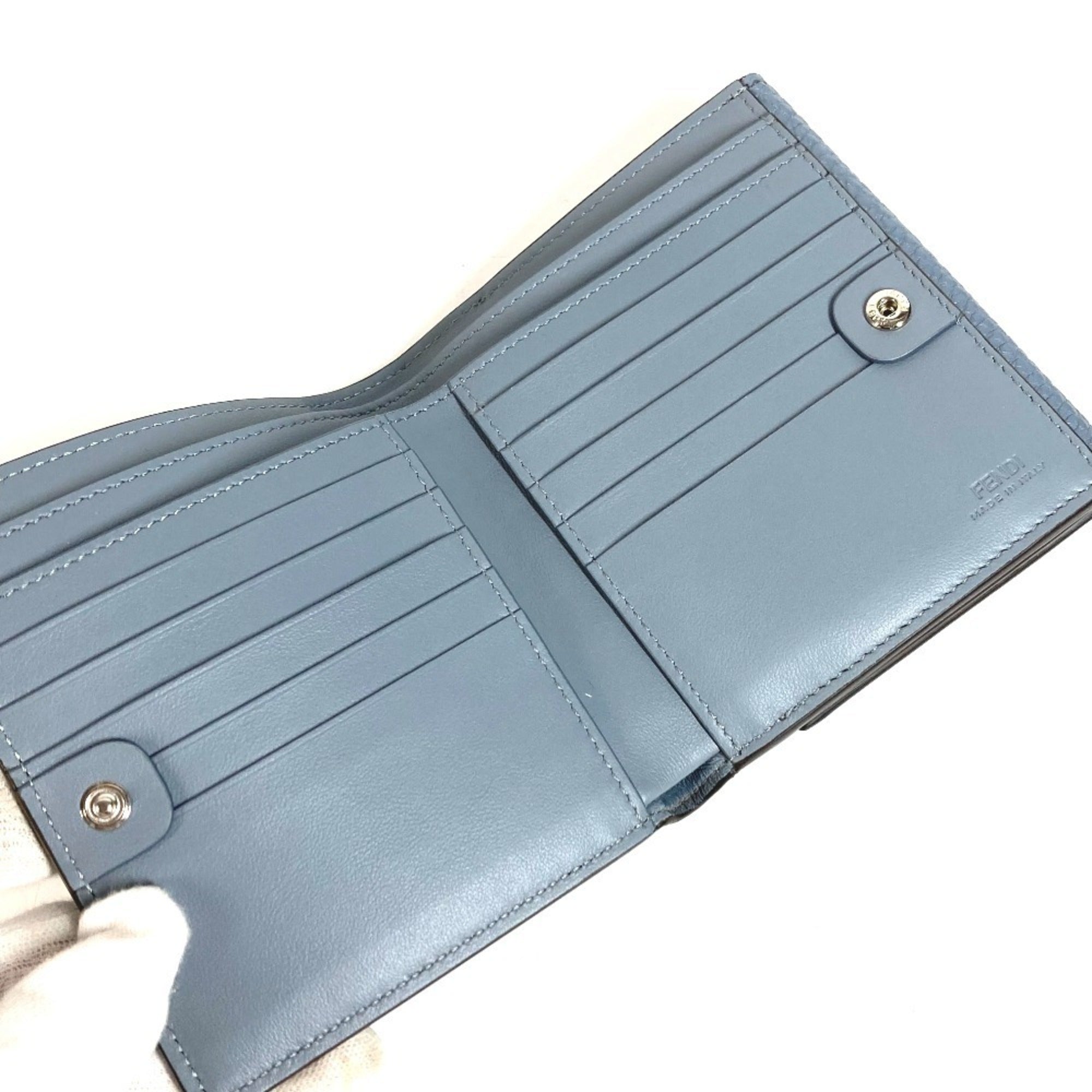 Fendi Blue Leather Wallet (Bi-Fold) (Pre-Owned)
