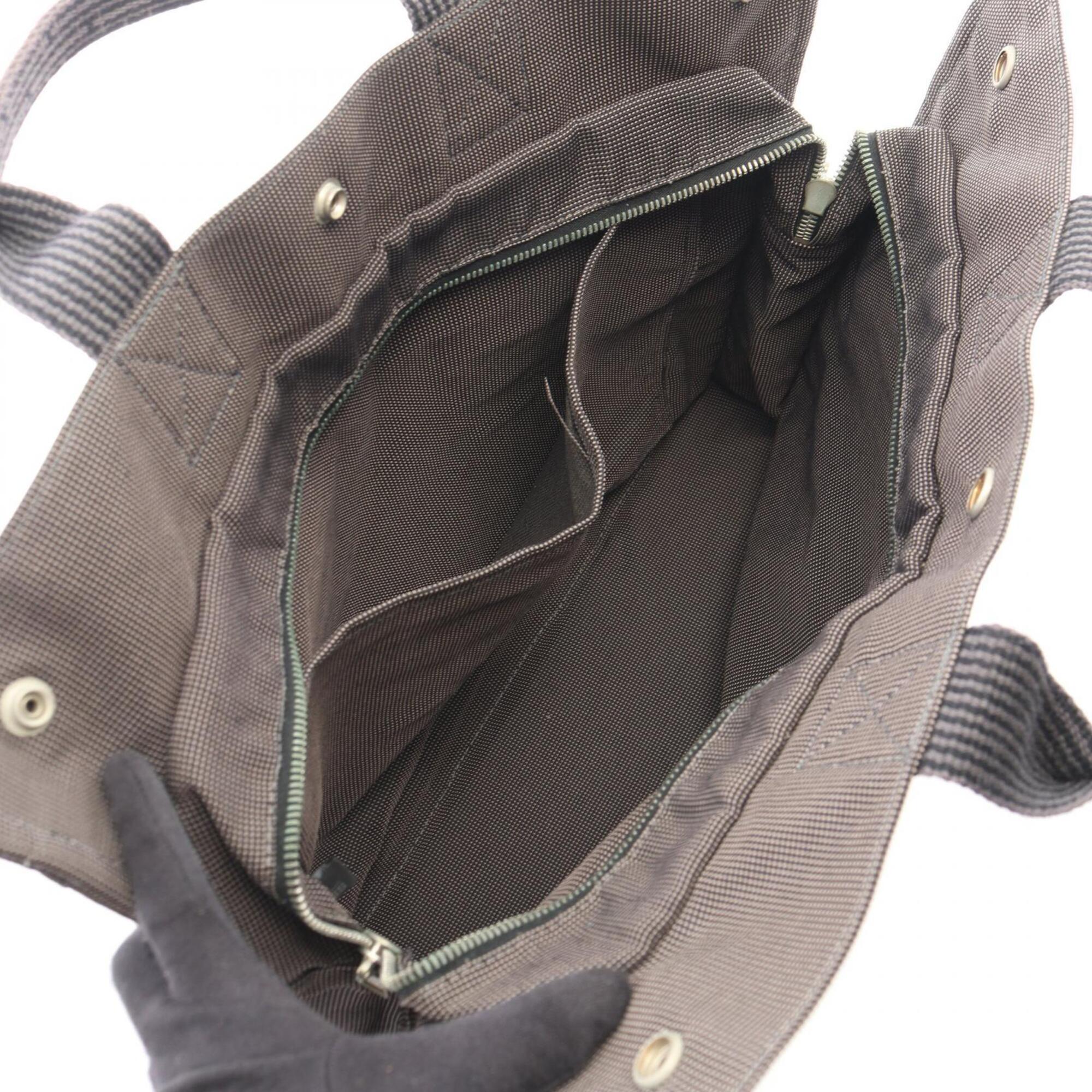 Hermes Gray Nylon Canvas Handbag Tote Bag (Pre-Owned)