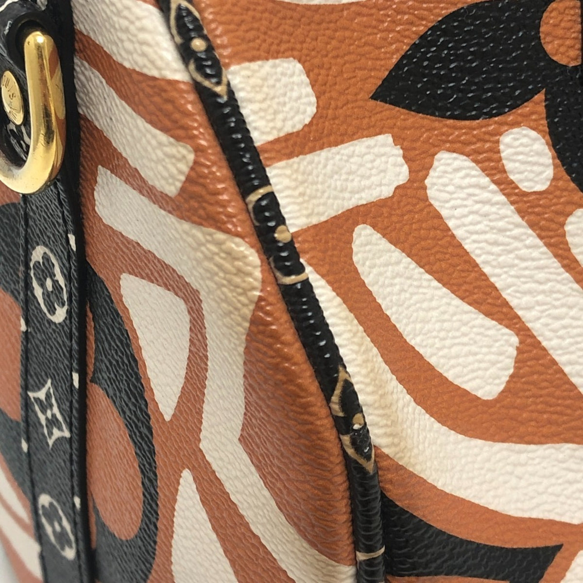 Louis Vuitton Brown White Leather Pvc Boston Bag (Pre-Owned)