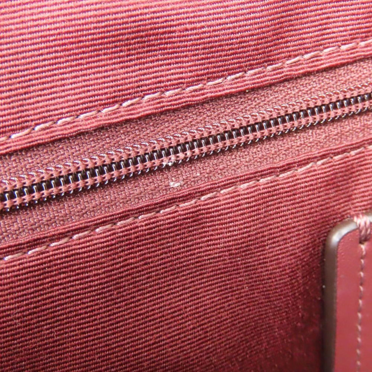 Coach Signature Brown Red Color Signature Line Leather Handbag (Pre-Owned)