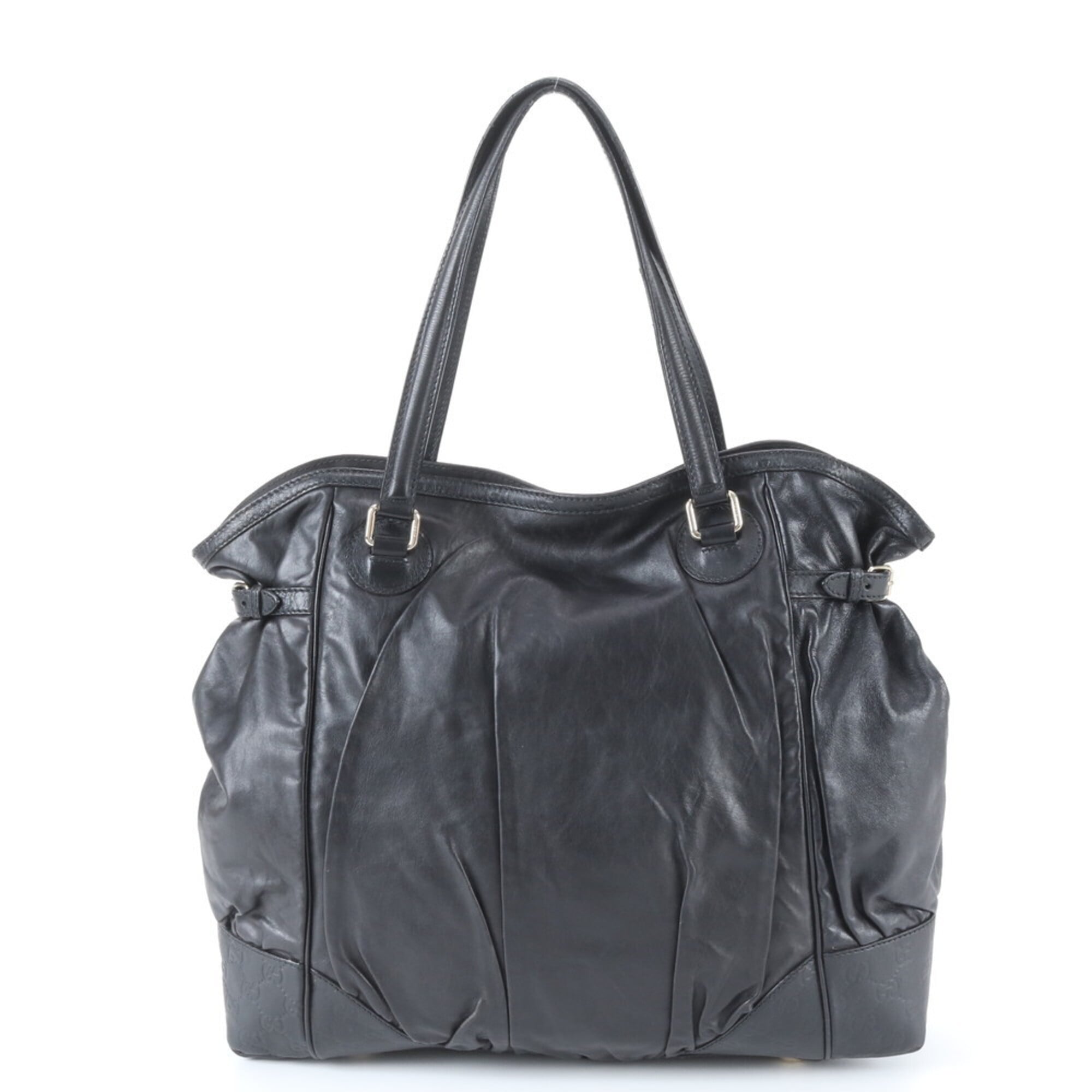 Gucci Guccissima Black Leather Handbag Tote Bag (Pre-Owned)