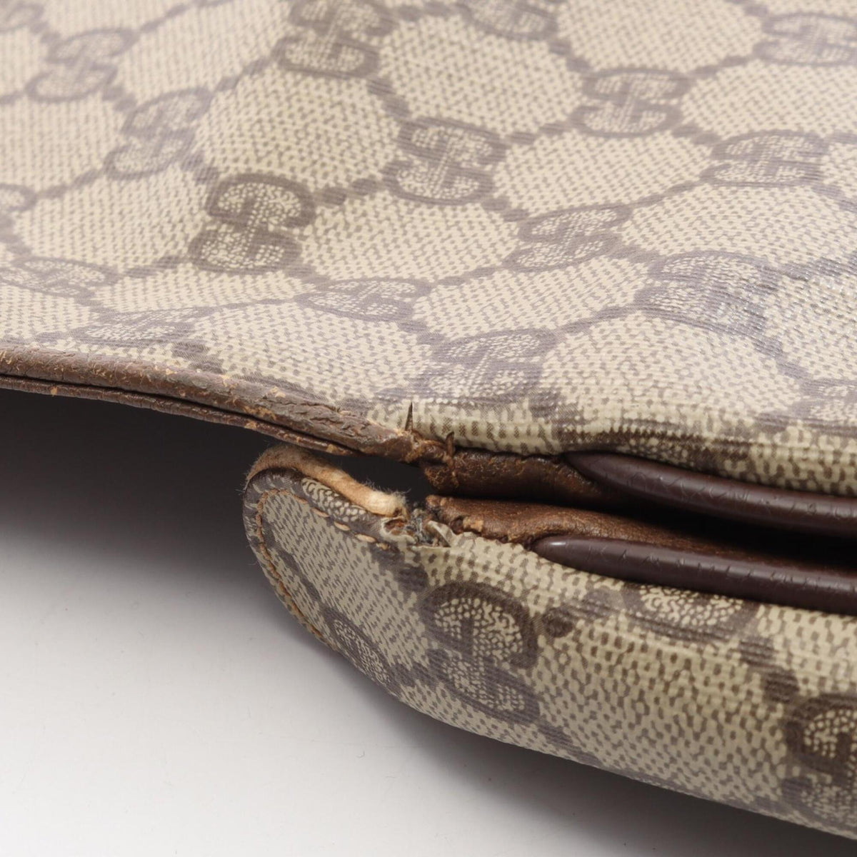 Gucci Beige Brown Gg Supreme Leather Handbag (Pre-Owned)