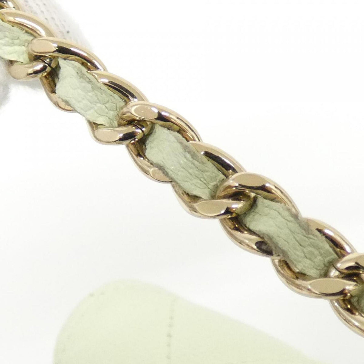 Chanel Light Green Grained Calfskin Chain/Shoulder Wallet (Pre-Owned)