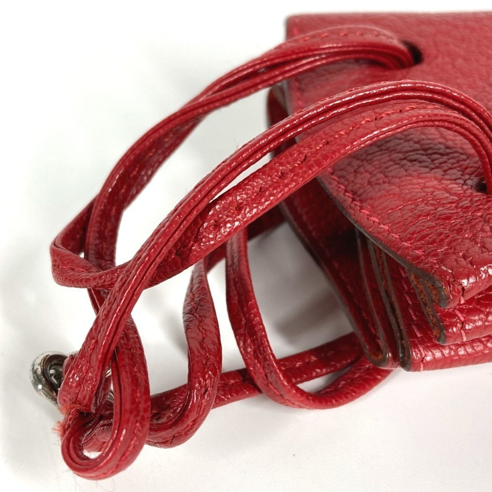 Hermes Vespa Red Color Leather Pouch (Pre-Owned)