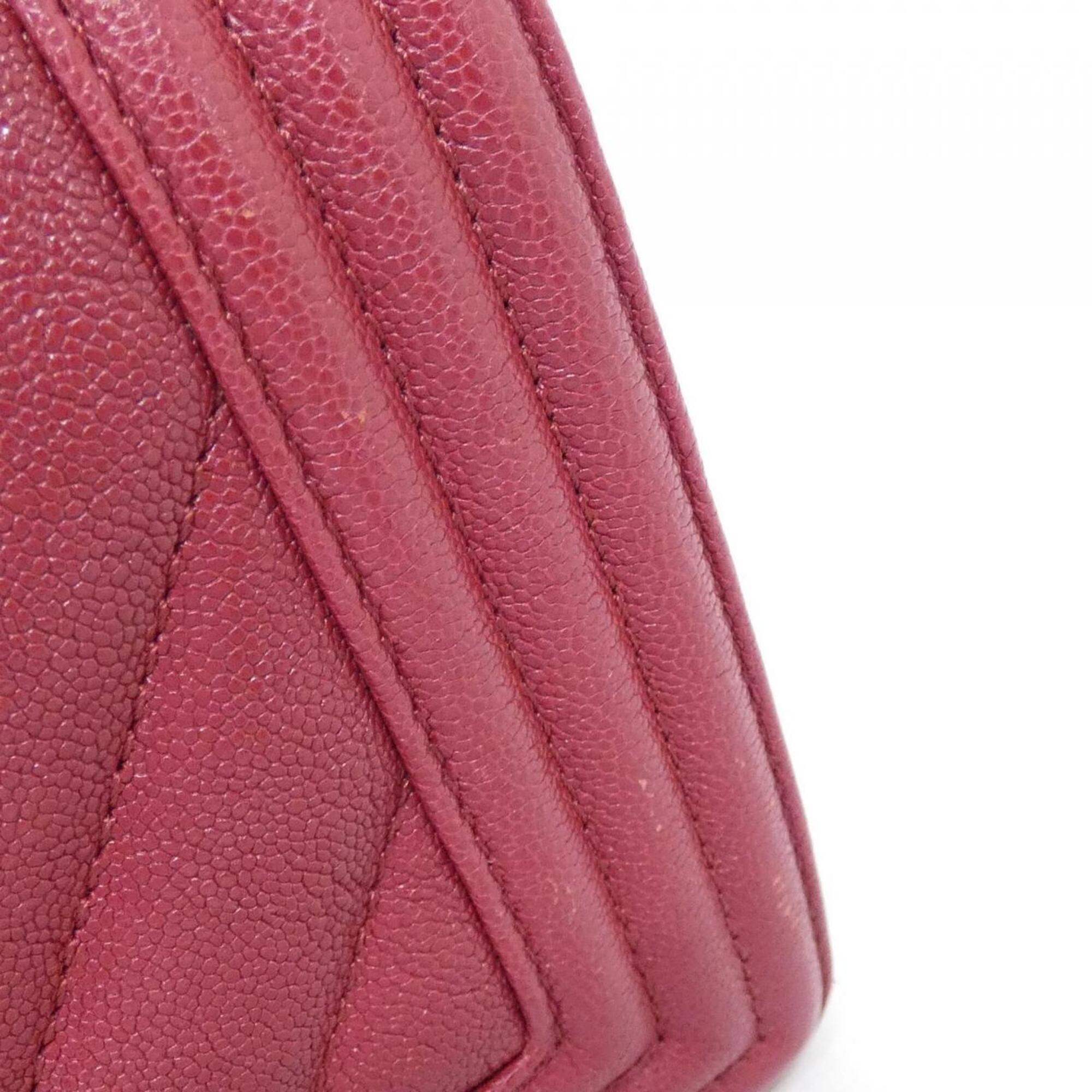 Chanel Bordeaux Grained Calfskin Shoulder Bag (Pre-Owned)
