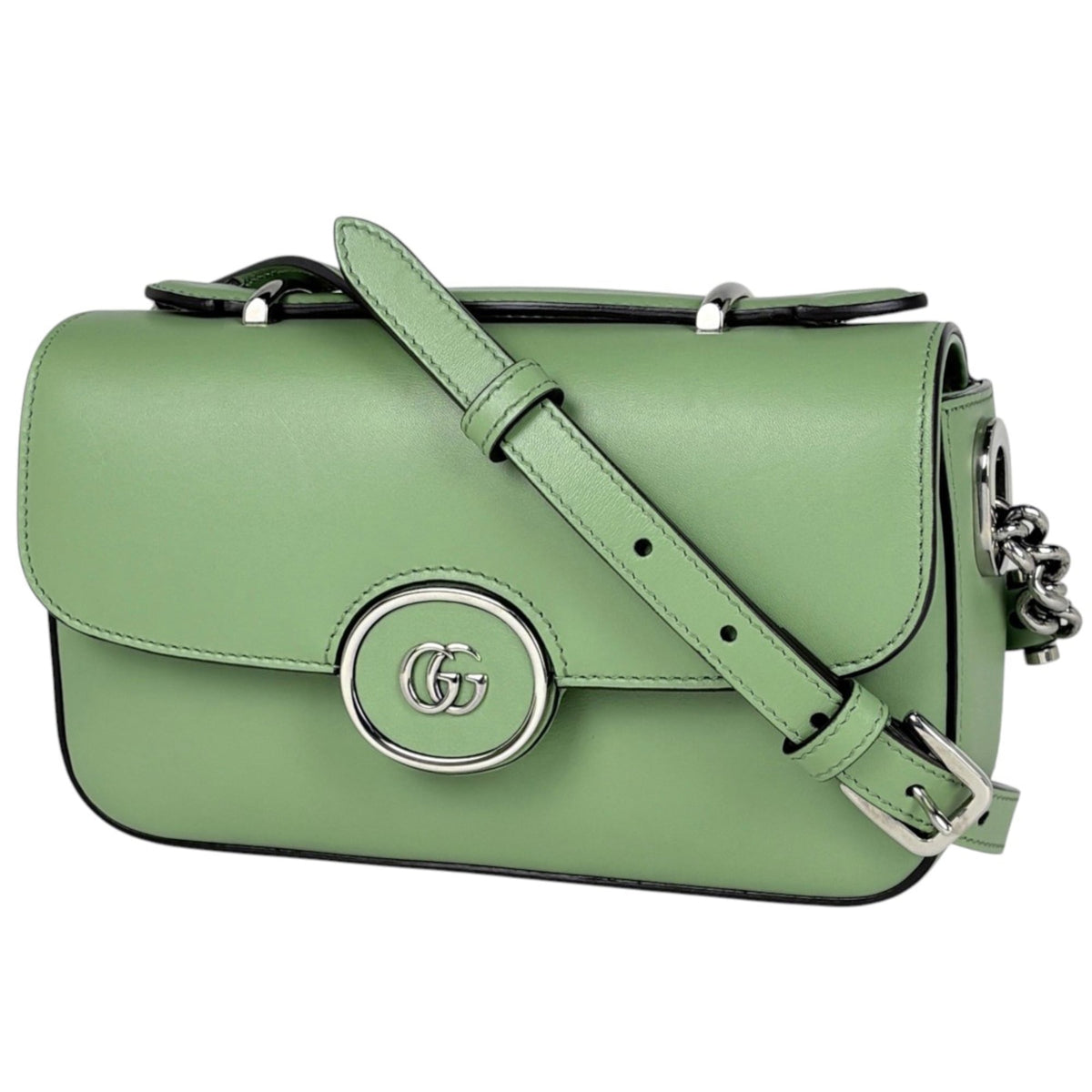 Gucci Light Green Leather Shoulder Bag (Pre-Owned)