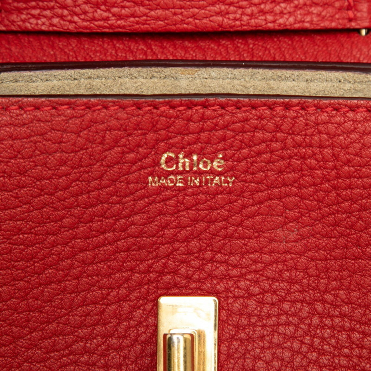 Chloé Drew Red Color Leather Shoulder Bag (Pre-Owned)