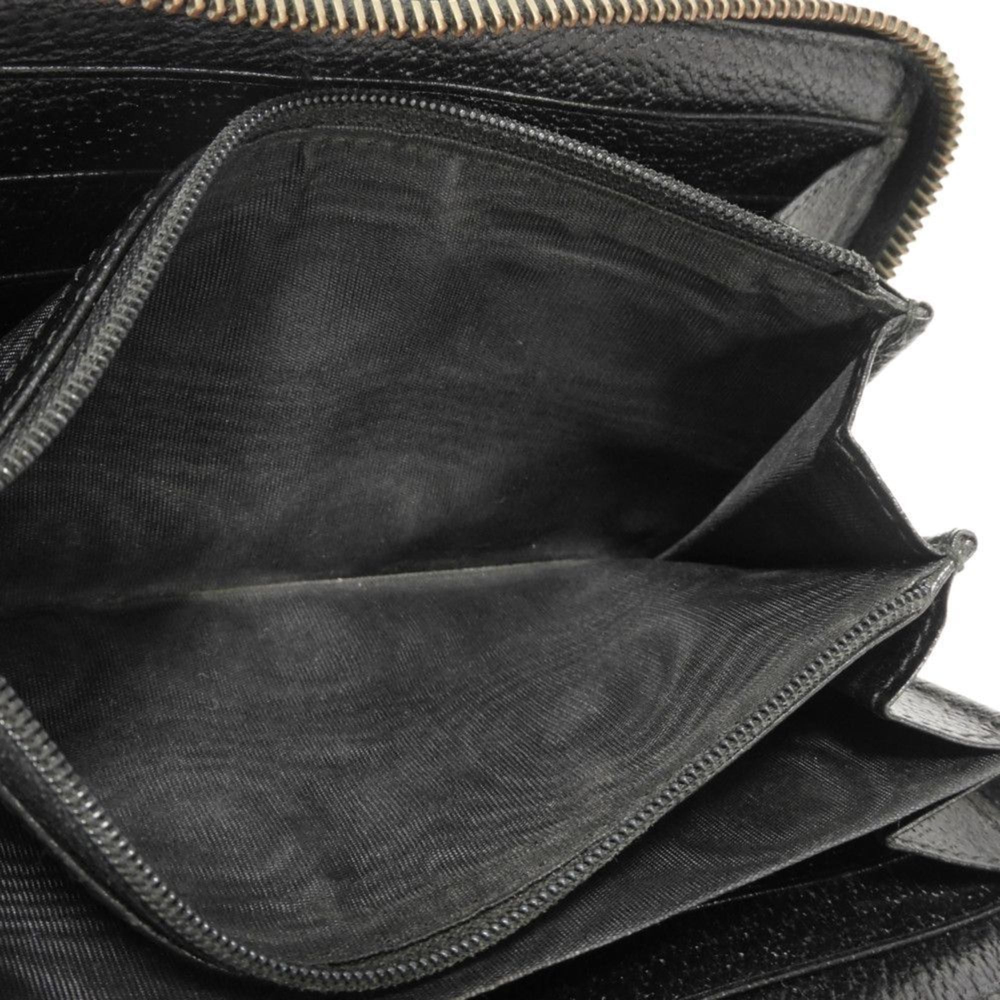 Gucci Black Leather Long Wallet (Bi-Fold) (Pre-Owned)