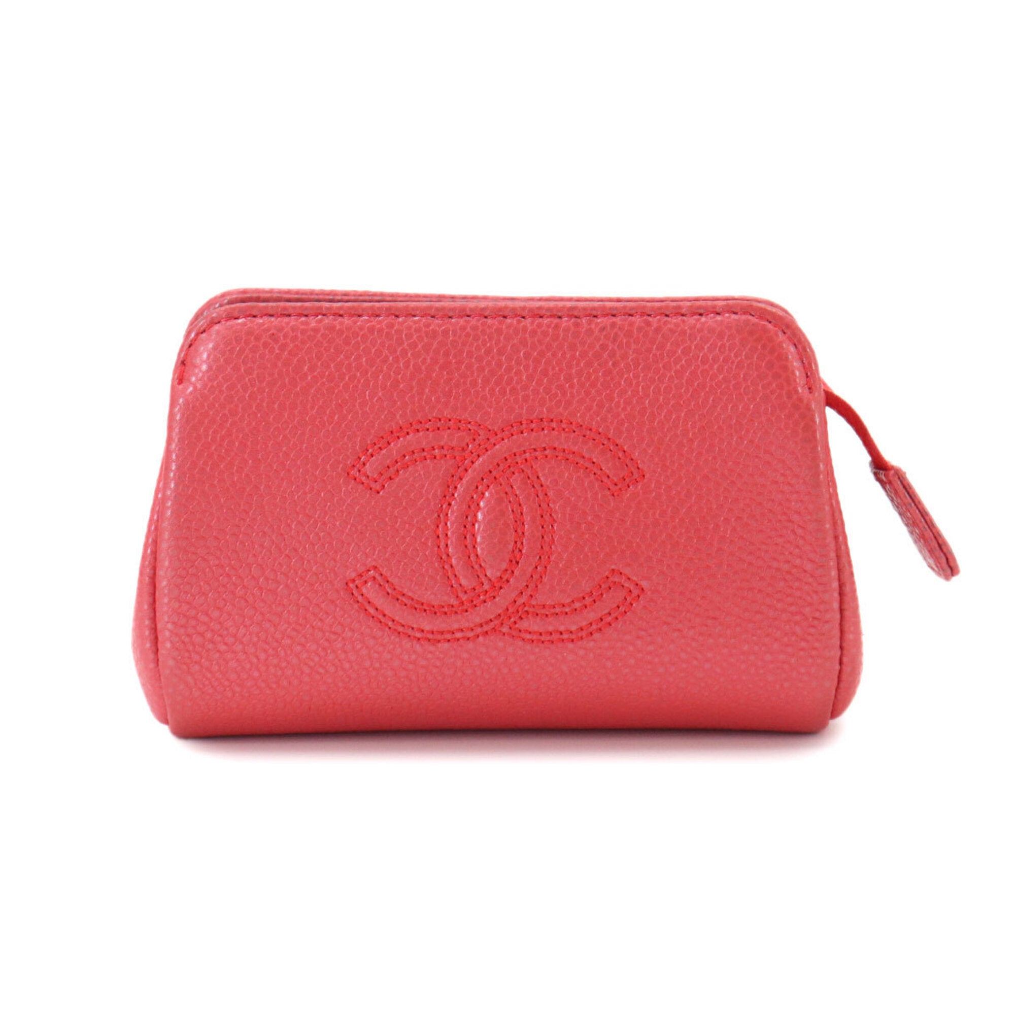 Chanel Pink Grained Calfskin Handbag Pouch (Pre-Owned)