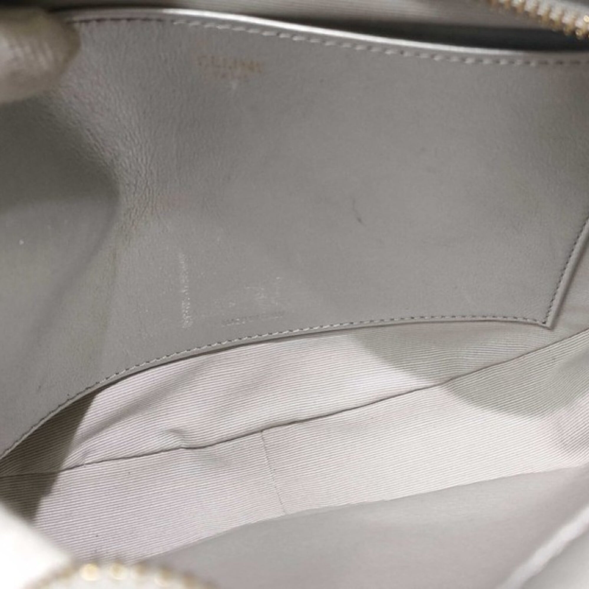 Celine Silver Leather Shoulder Bag (Pre-Owned)