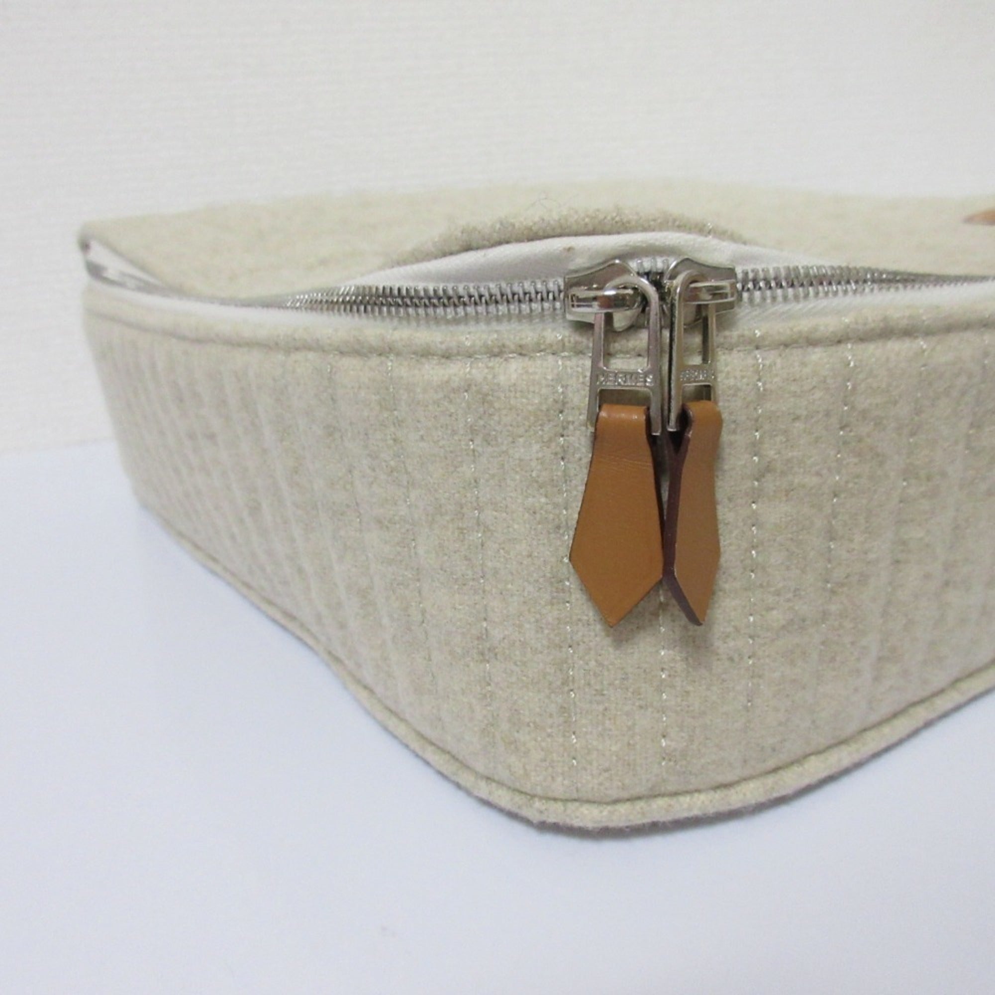 Hermes Grayish Wool 95% Cashmere 5% Handbag Pouch (Pre-Owned)