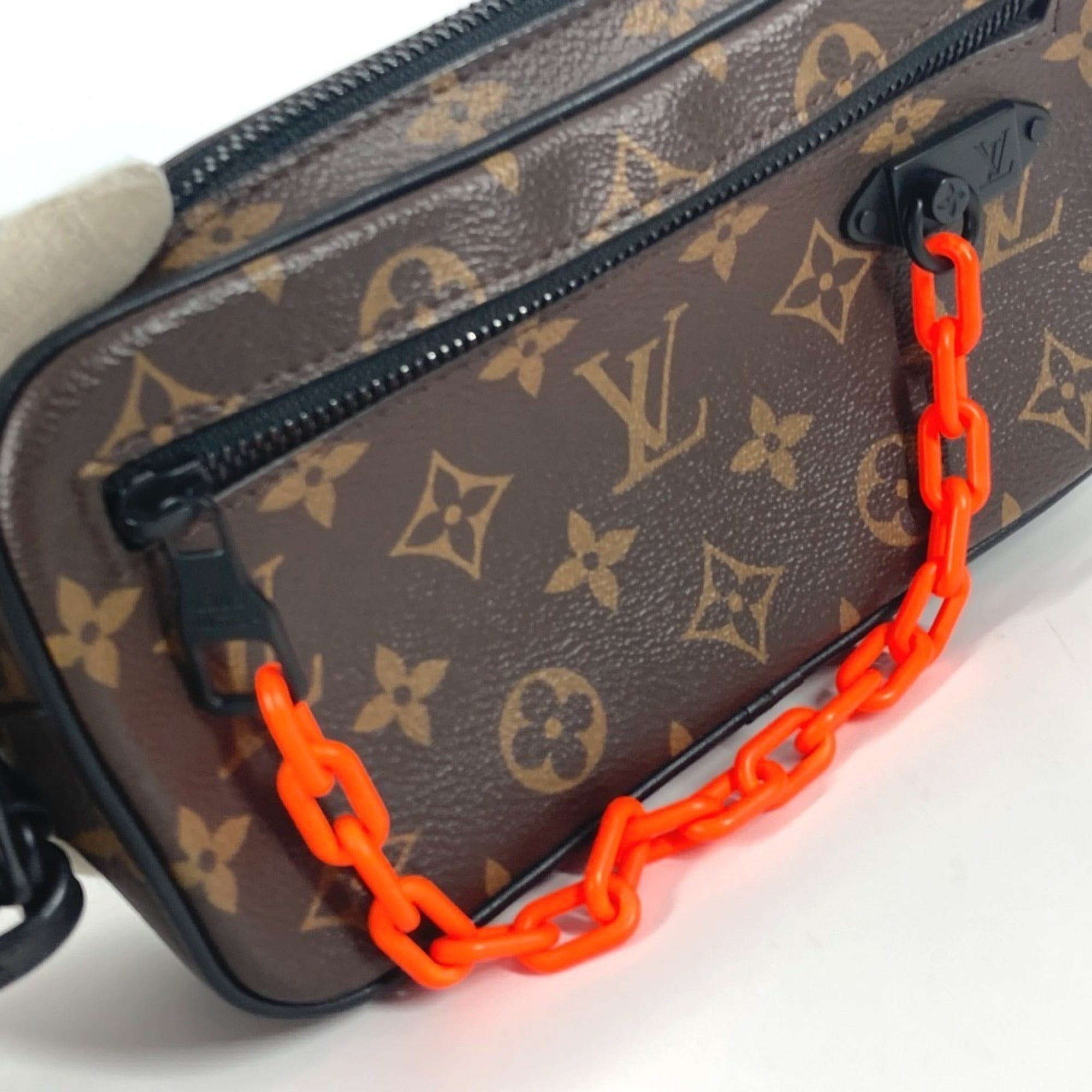 Louis Vuitton Black Brown Orange Monogram Clutch Bag Pochette Pouch (Pre-Owned)