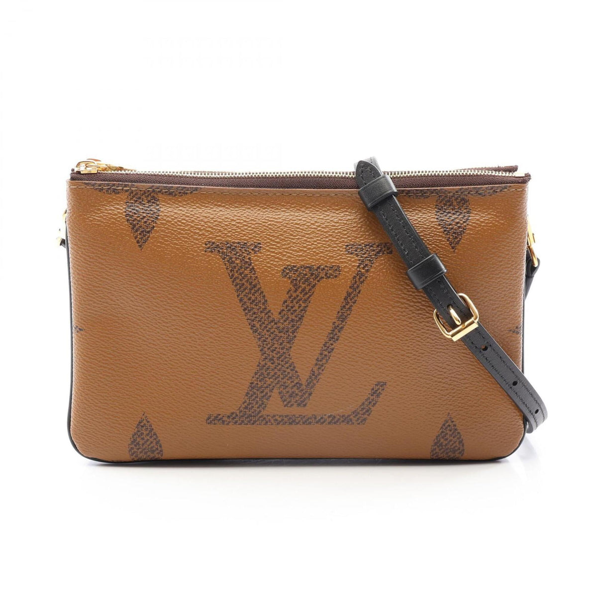 Louis Vuitton Beige Brown Coated Canvas Leather Handbag Pochette Shoulder Bag (Pre-Owned)