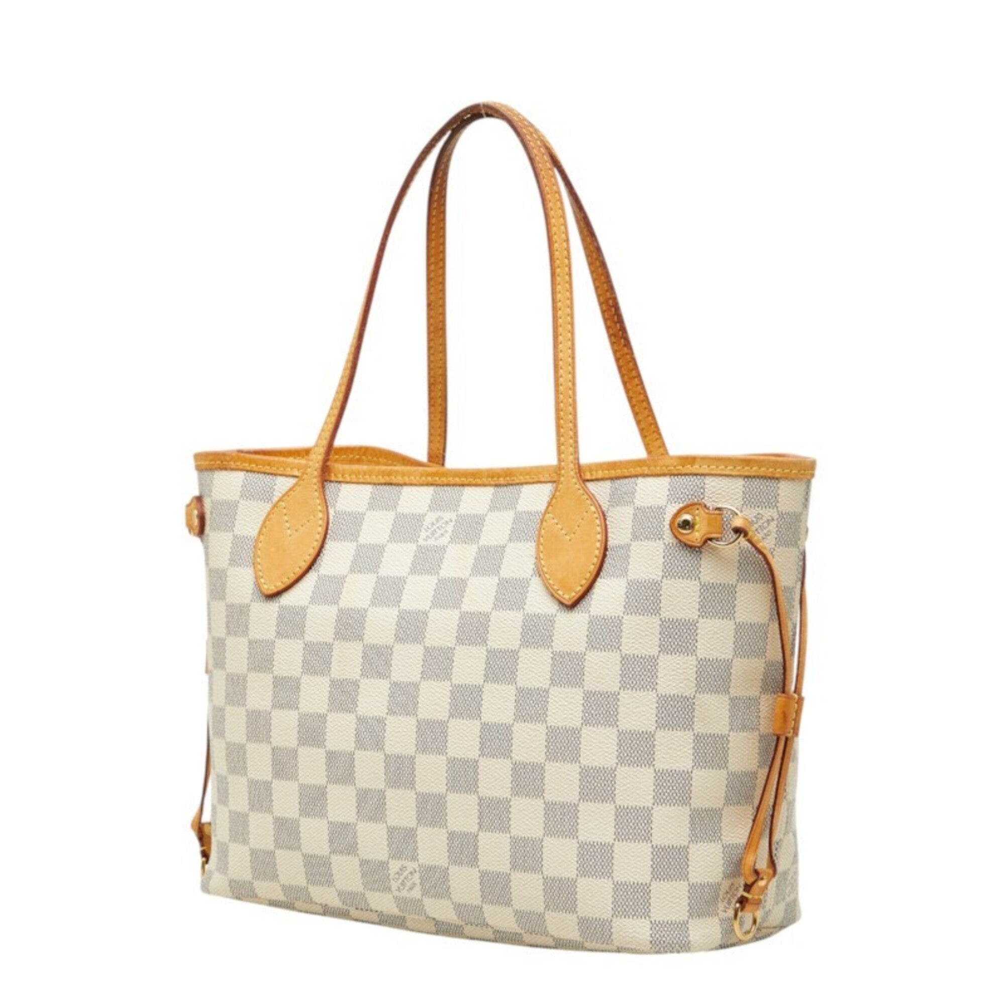 Louis Vuitton Damier Azur White Leather Pvc Handbag Tote Bag (Pre-Owned)