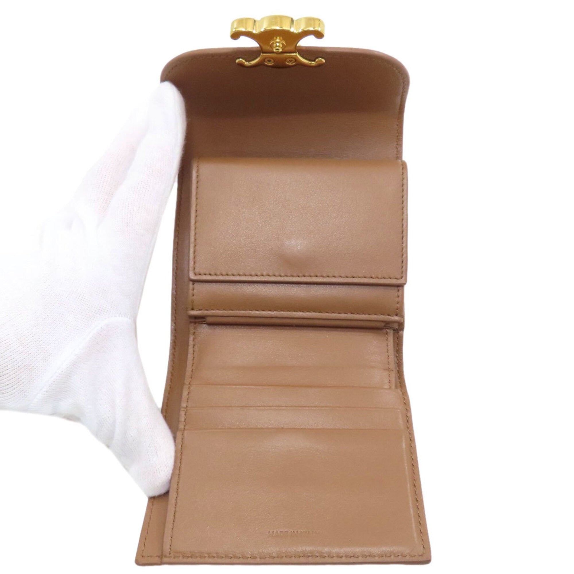Celine Brown Leather Wallet (Tri-Fold) (Pre-Owned)