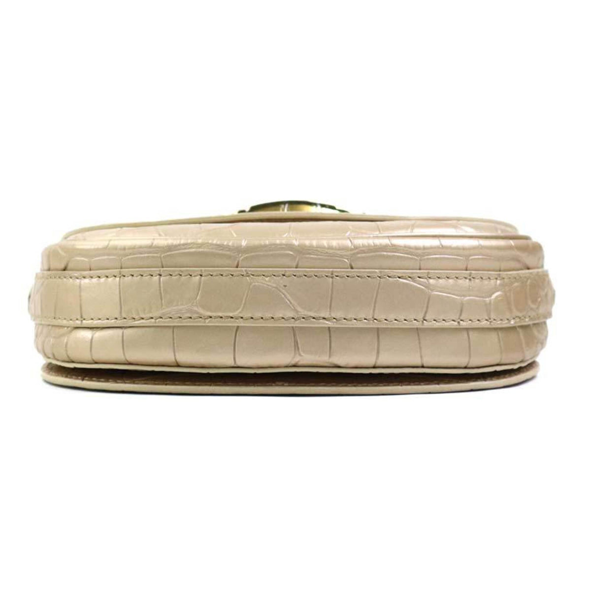 Mcm Gold Leather Shoulder Bag (Pre-Owned)