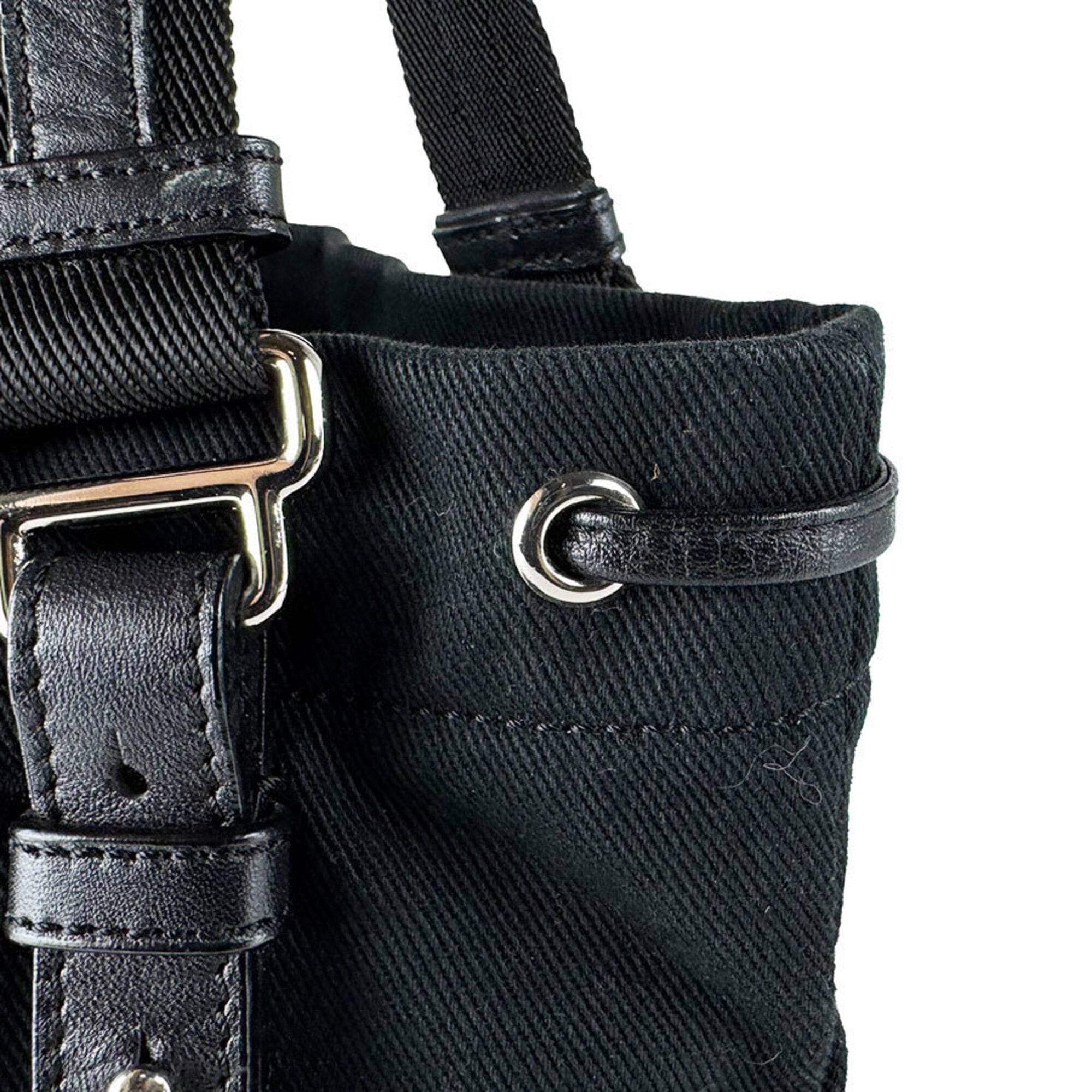 Saint Laurent Black Canvas Handbag (Pre-Owned)