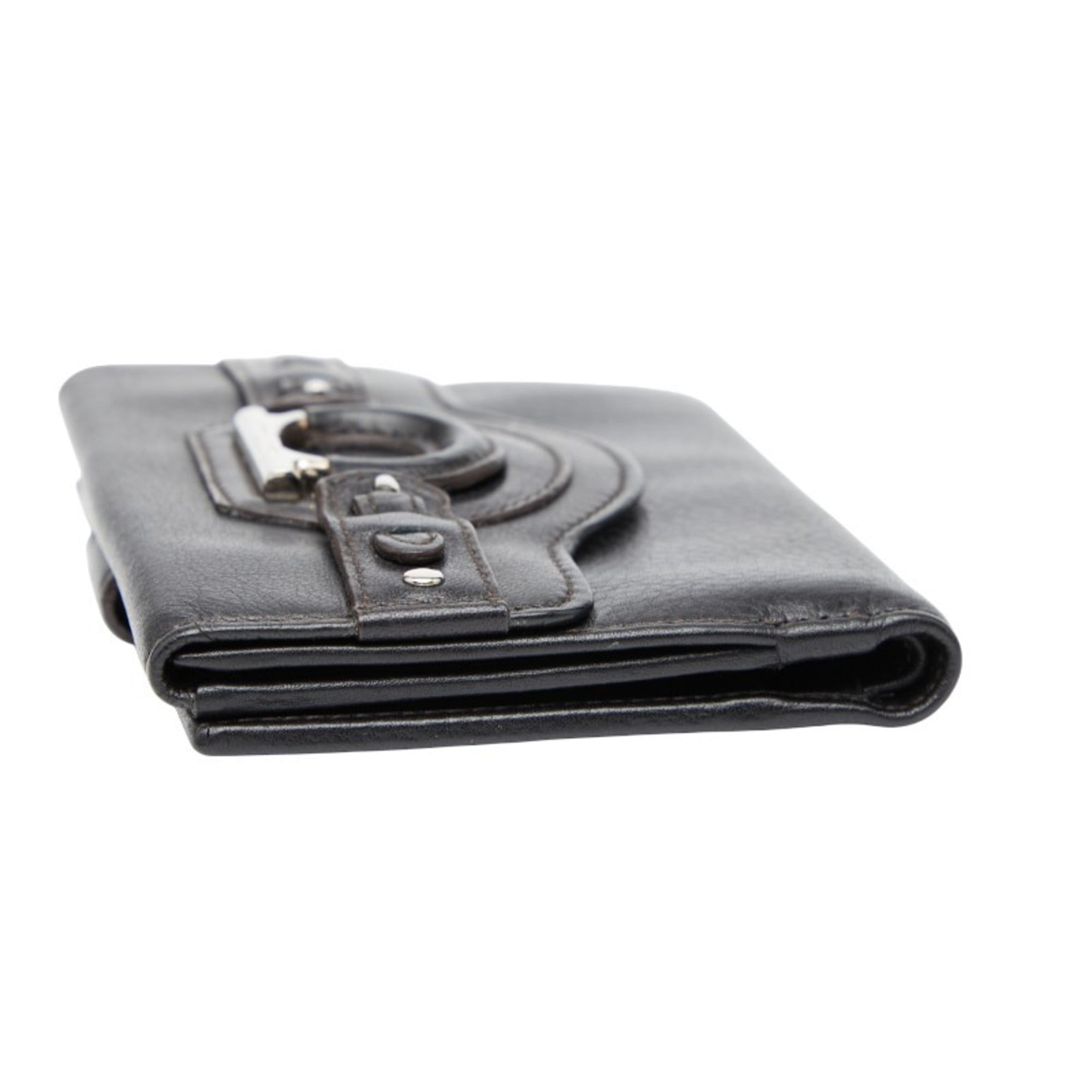 Salvatore Ferragamo Black Leather Wallet (Bi-Fold) (Pre-Owned)