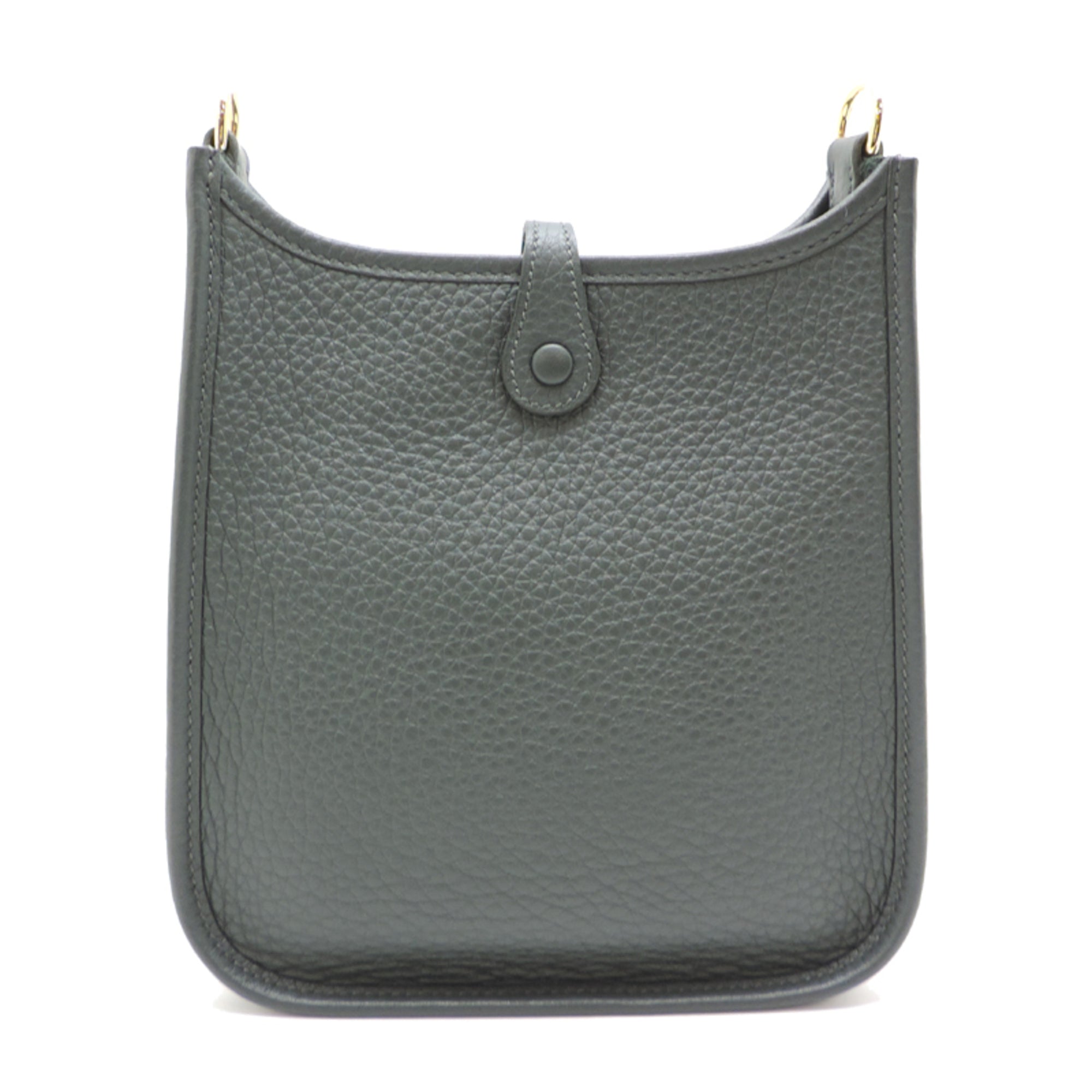 Hermes Mini Gray Taurillon Clemence Leather Shoulder Bag (Pre-Owned)