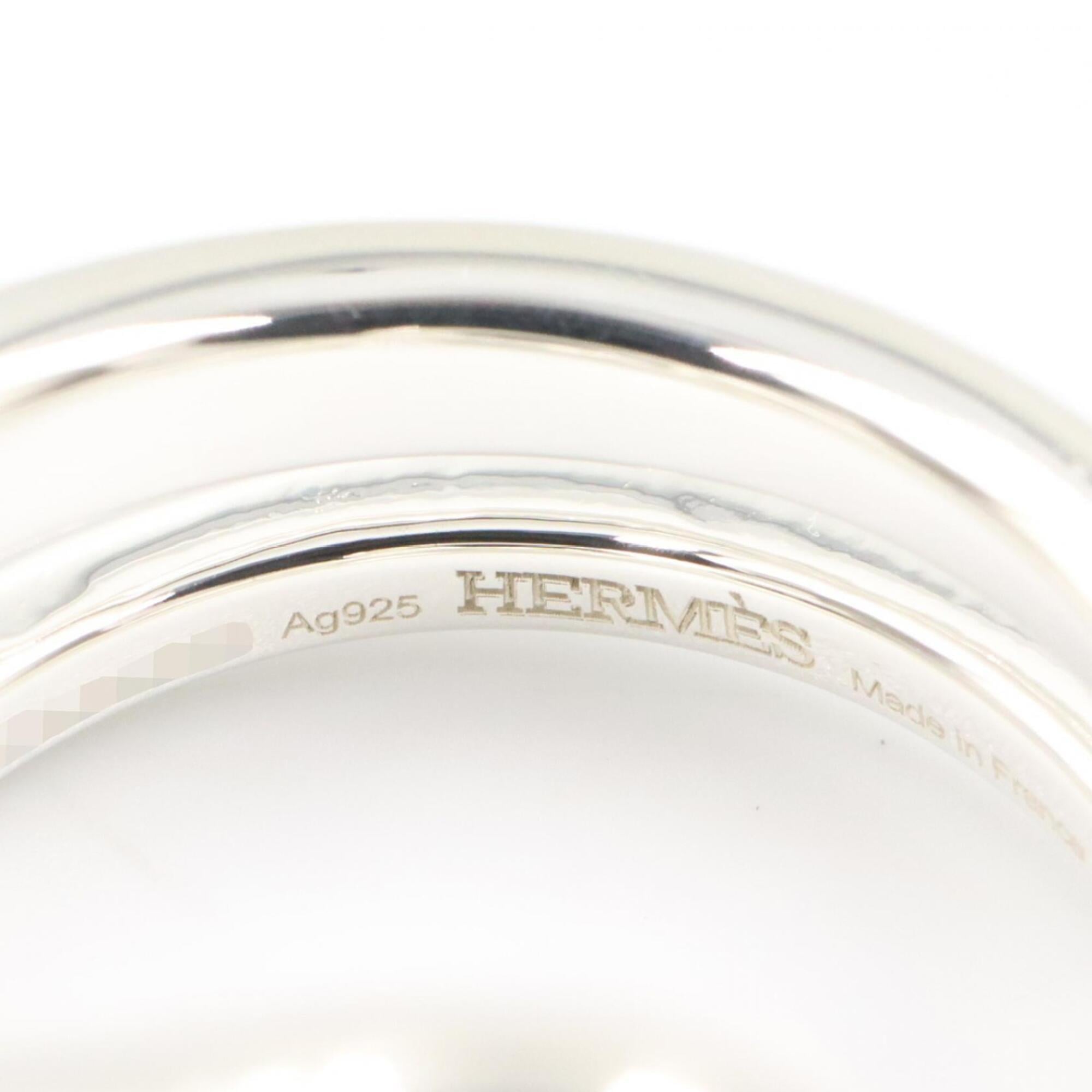 Hermes Silver Silver 925 Band Ring (Pre-Owned)