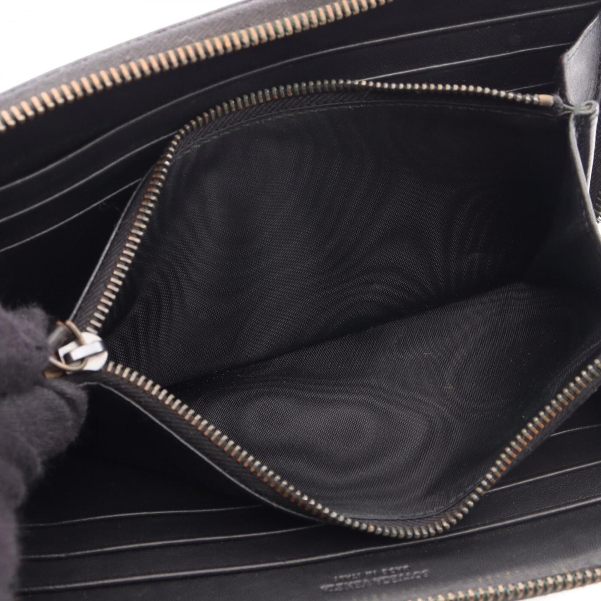 Bottega Veneta Black Leather Long Wallet (Bi-Fold) (Pre-Owned)