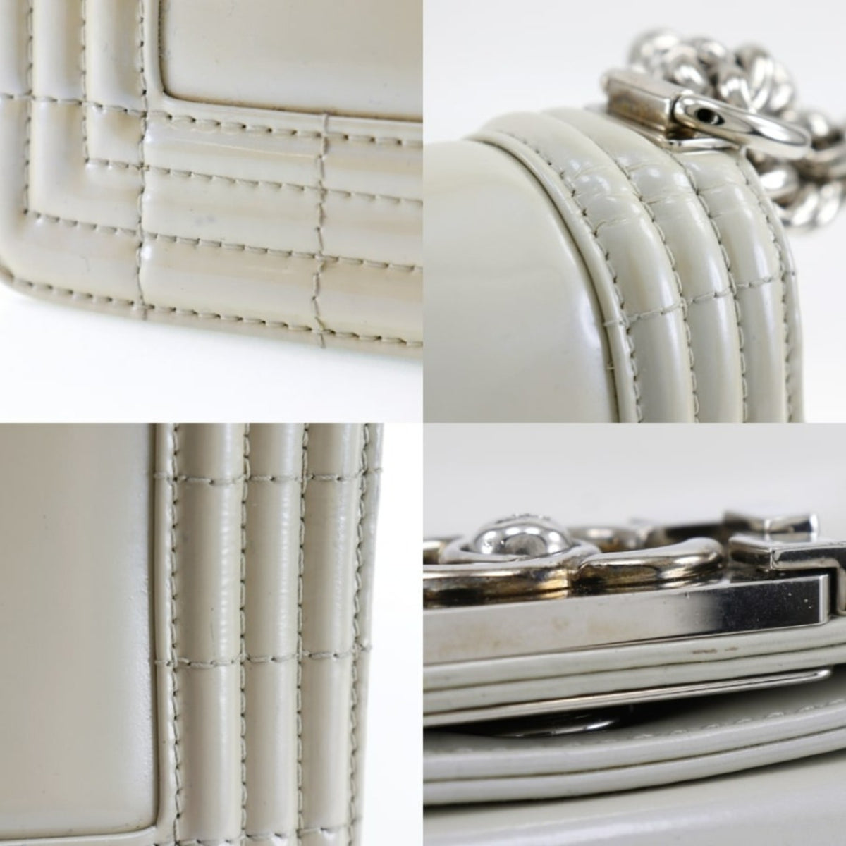 Chanel White Leather Shoulder Bag (Pre-Owned)