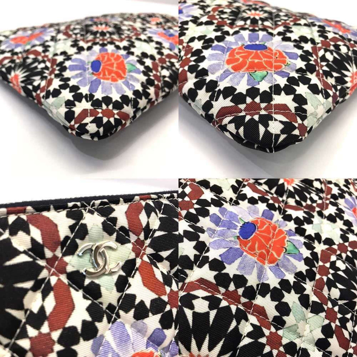Chanel Multi-Color Canvas Clutch Bag (Pre-Owned)