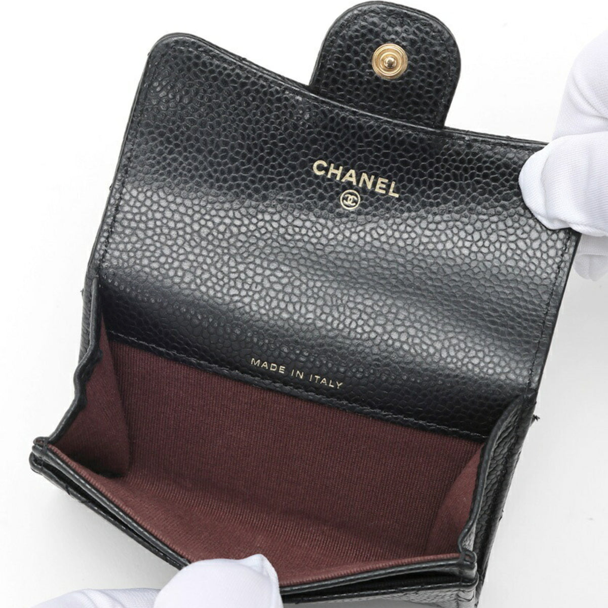 Chanel Matelasse Black Grained Calfskin Coin Purse/Coin Case (Pre-Owned)