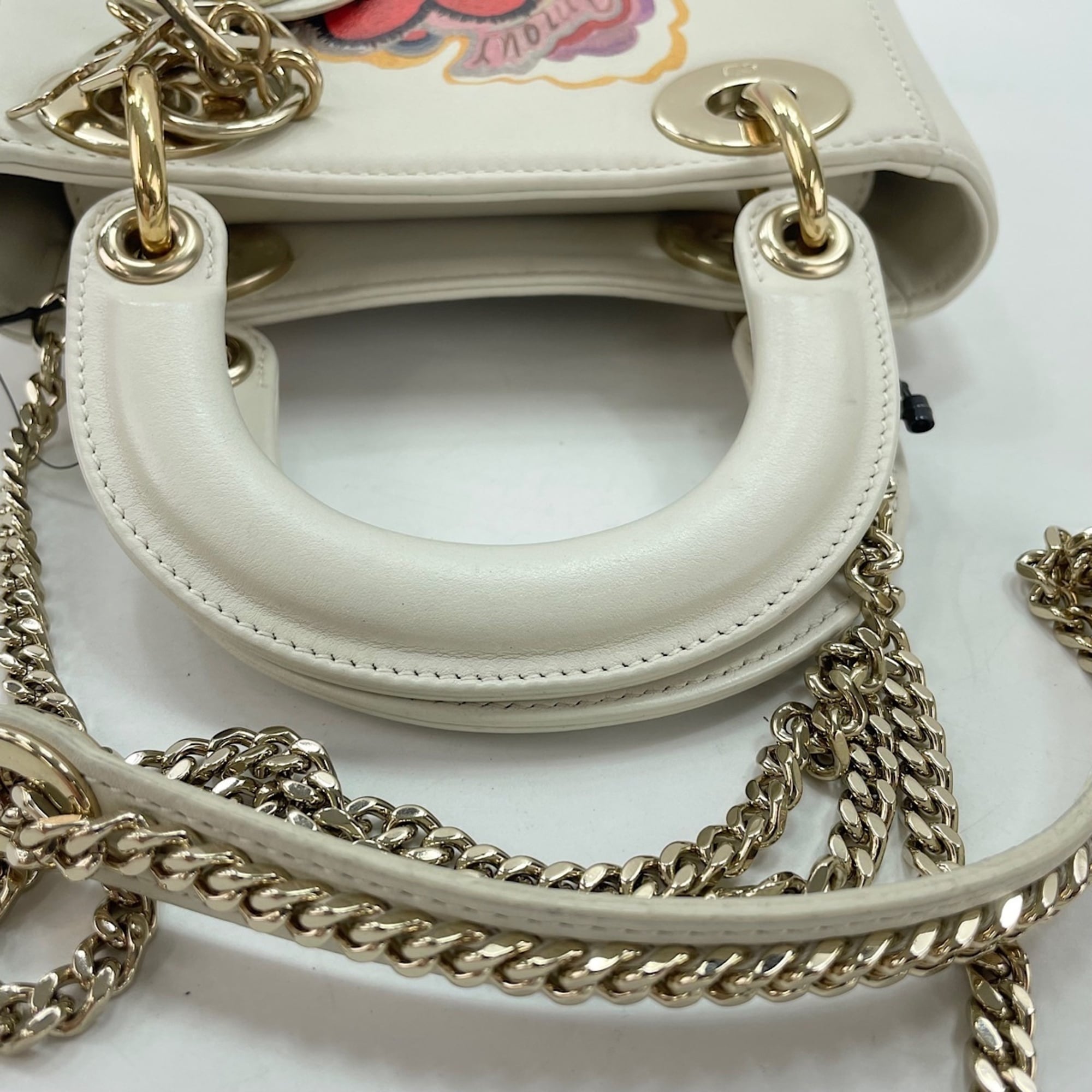 Christian Dior Lady Dior White Handbag Shoulder Bag (Pre-Owned)