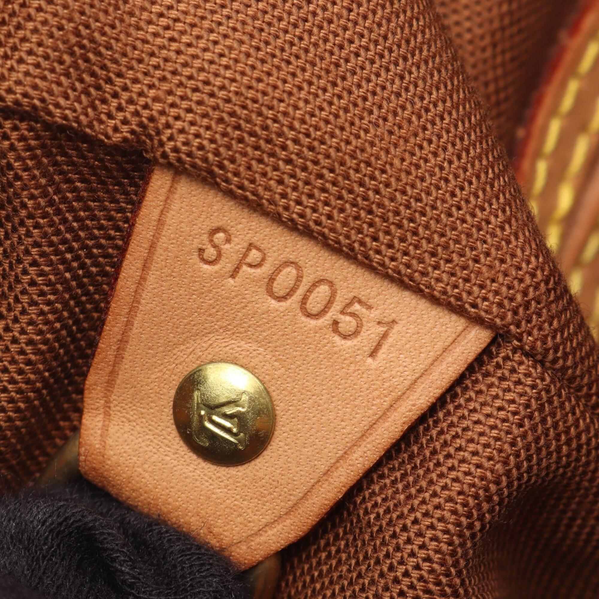 Louis Vuitton Brown Coated Canvas Leather Backpack Handbag (Pre-Owned)