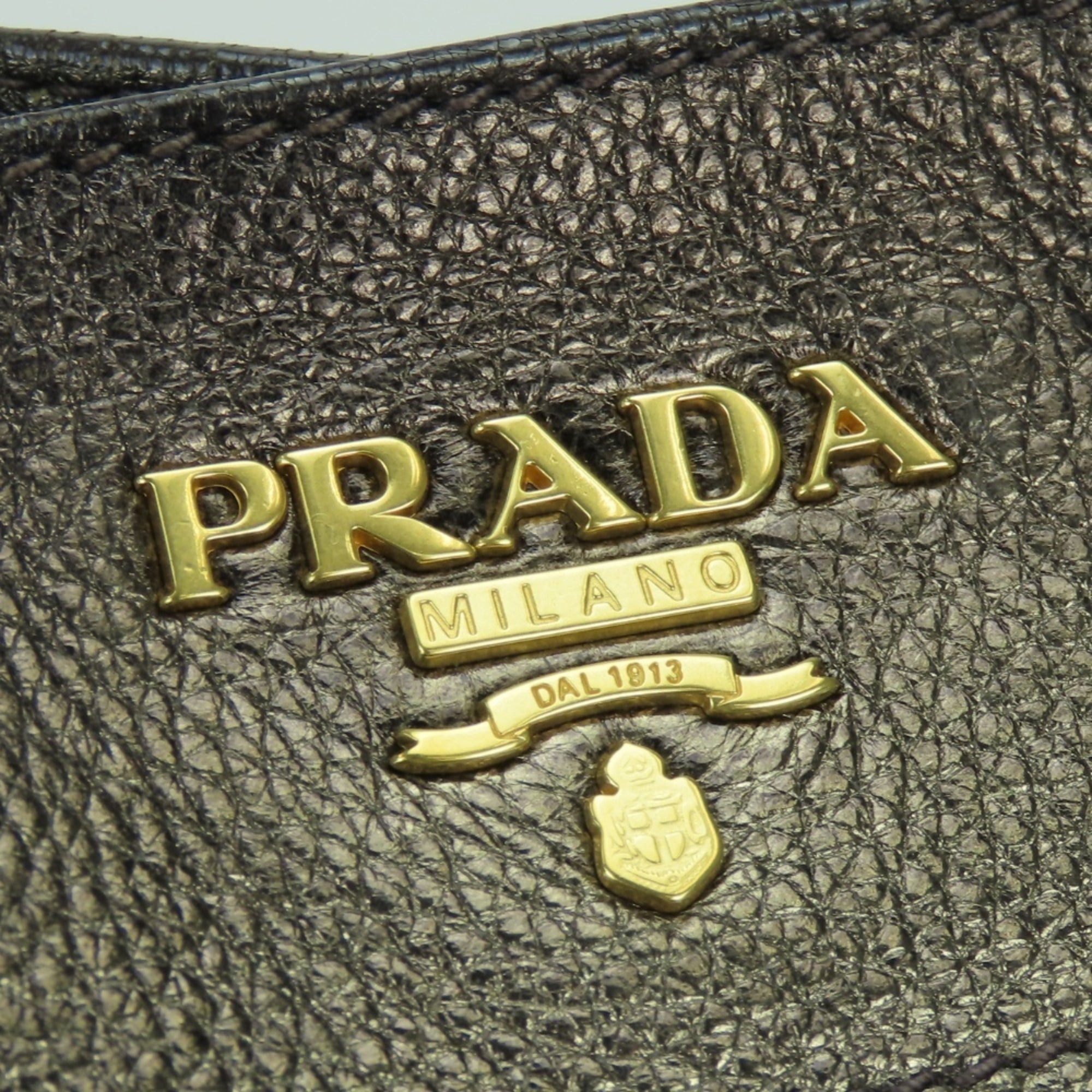 Prada Bronze Brown Leather Shoulder Bag (Pre-Owned)