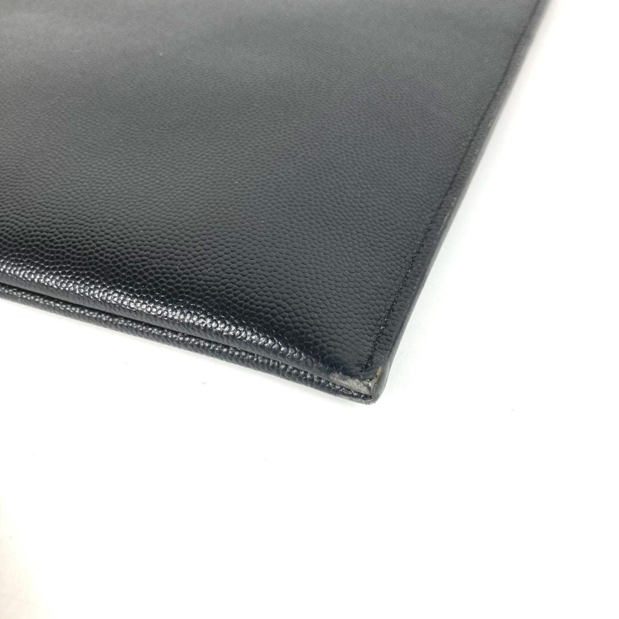 Saint Laurent Black Leather Clutch Bag Pouch (Pre-Owned)