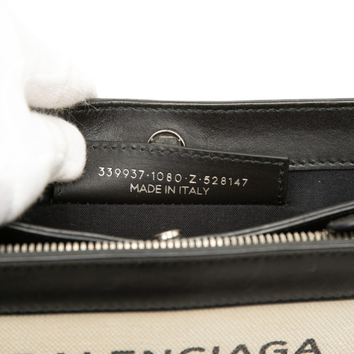 Balenciaga Beige Black Canvas Leather Shoulder Bag (Pre-Owned)
