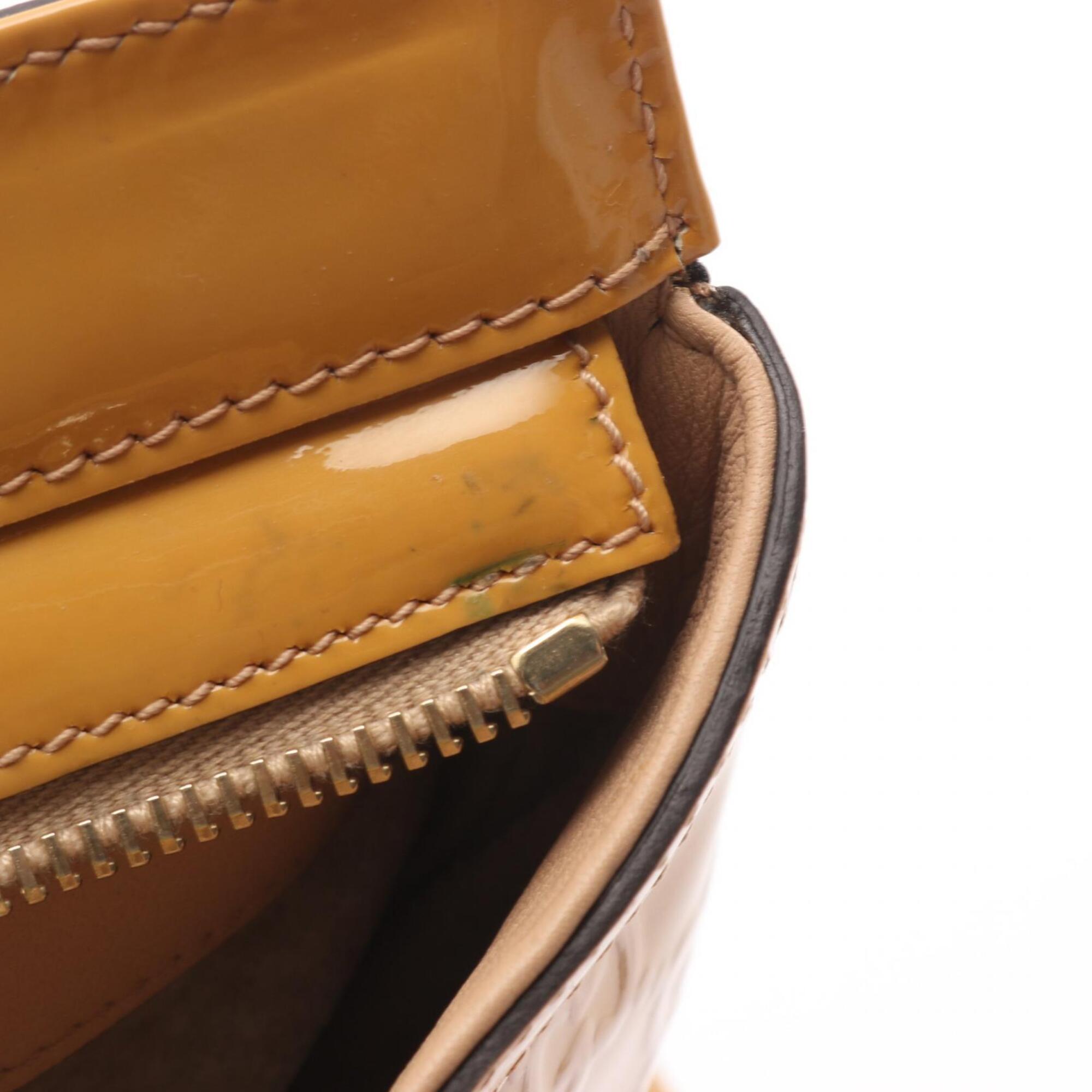 Gucci Yellow Patent Leather Handbag Tote Bag (Pre-Owned)