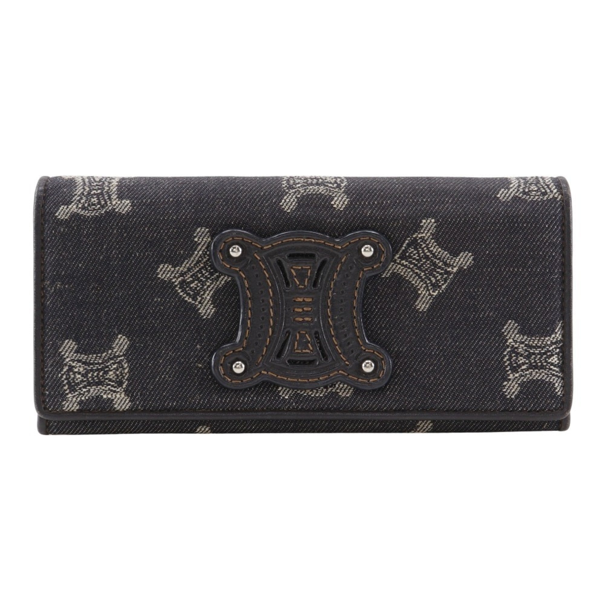 Celine Navy Denim Long Wallet (Bi-Fold) (Pre-Owned)