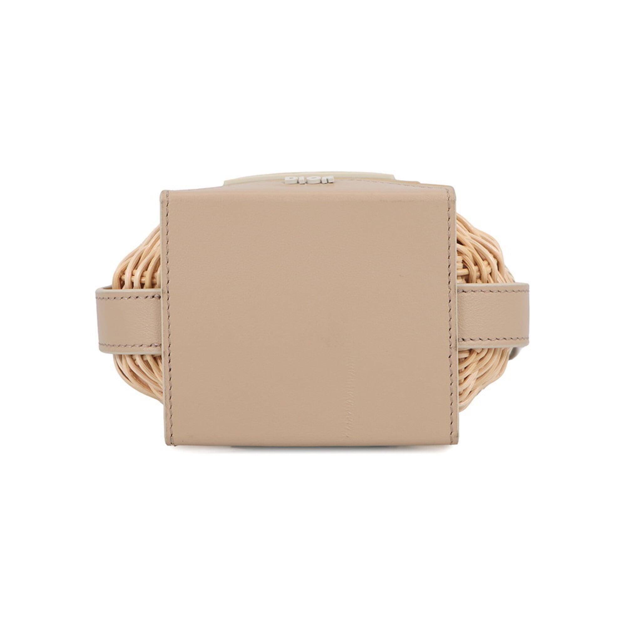 Christian Dior Beige Rattan Rubber Leather Basket Handbag (Pre-Owned)