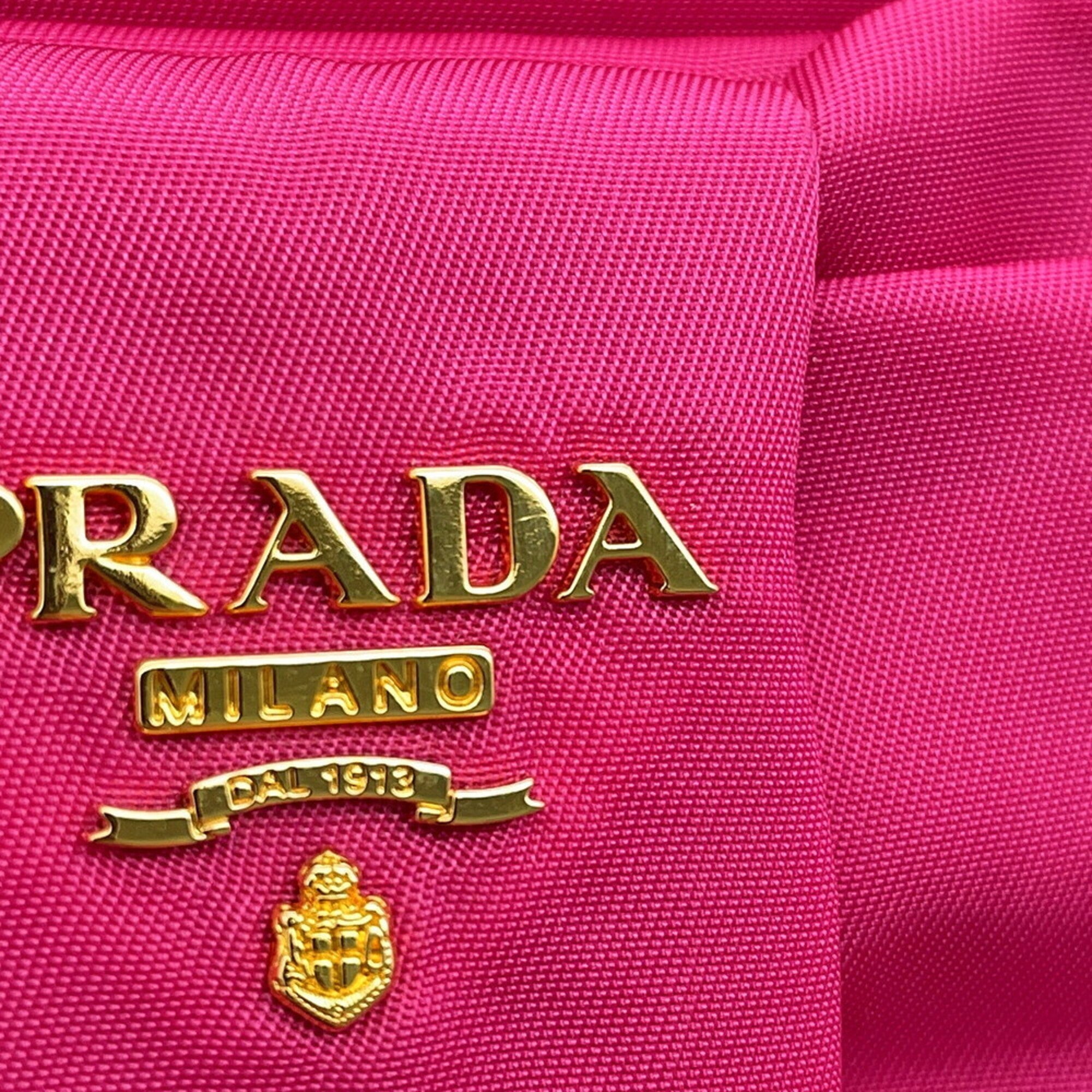 Prada Pink Nylon Leather Shoulder Bag (Pre-Owned)