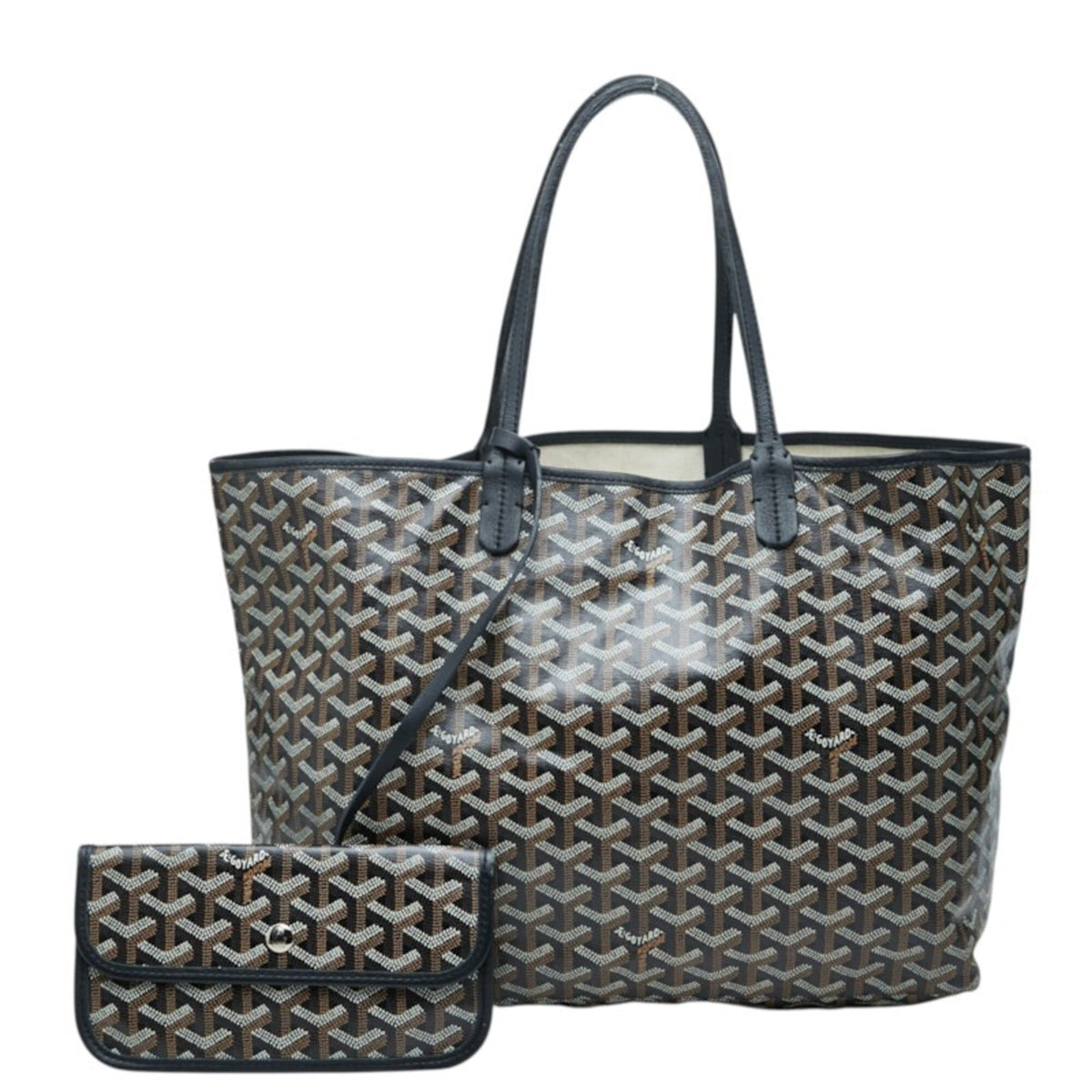 Goyard Black Brown Pvc Leather Pouch Tote Bag (Pre-Owned)