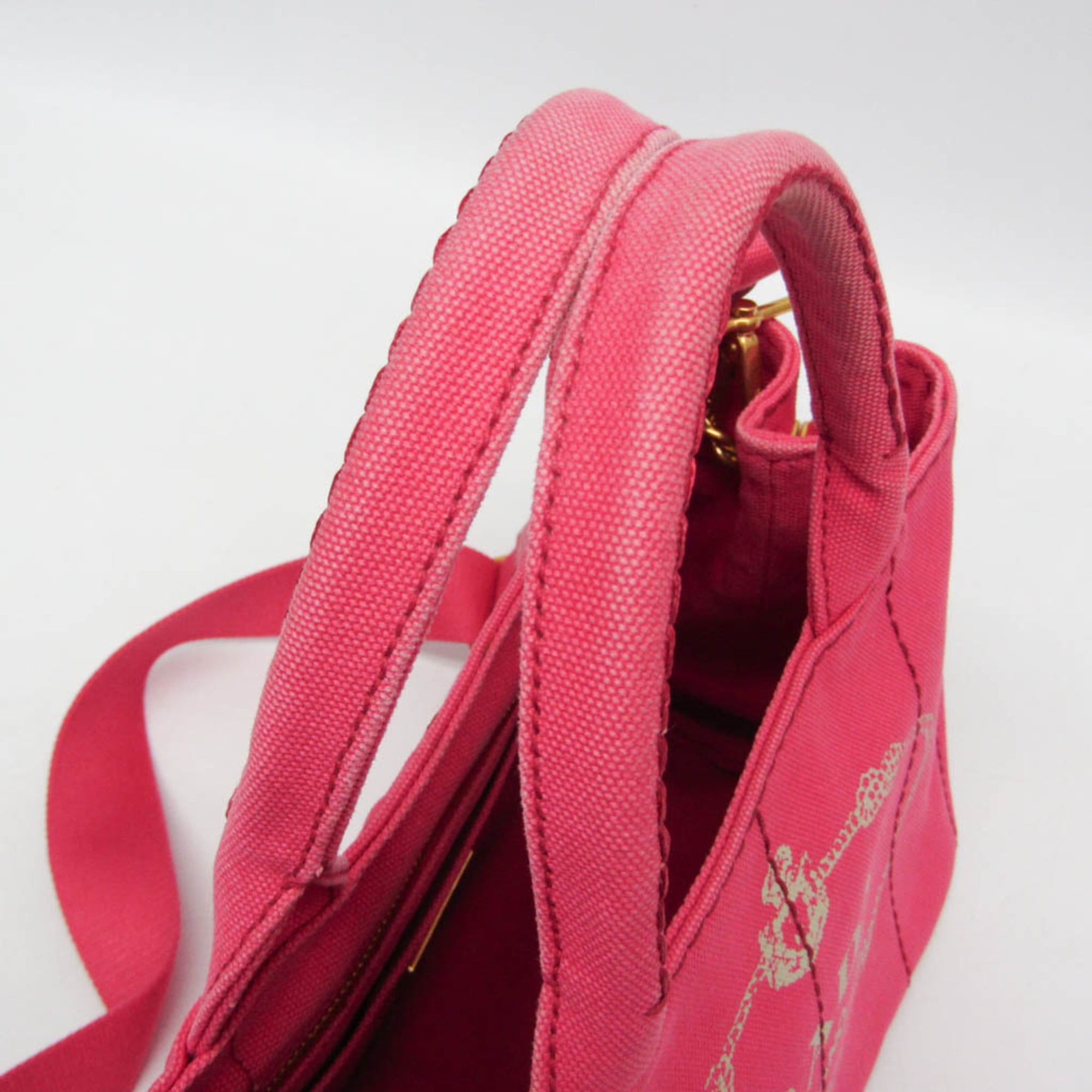 Prada Canapa Pink Canapa Shoulder Bag Tote Bag (Pre-Owned)