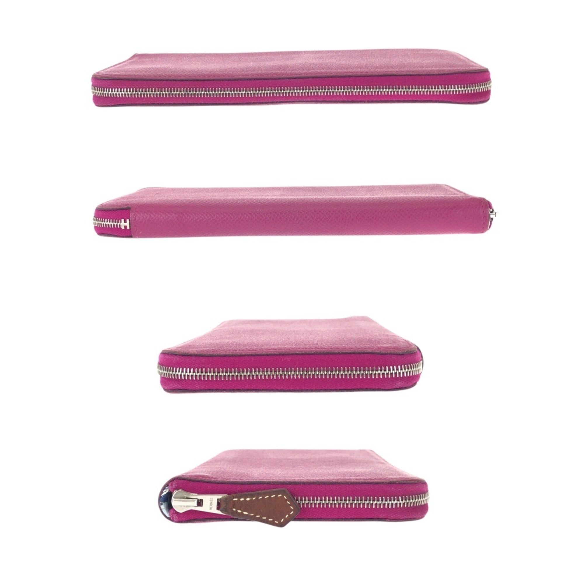 Hermes Silk'in Pink Rose Tyrien Epsom Leather Long Wallet (Bi-Fold) (Pre-Owned)
