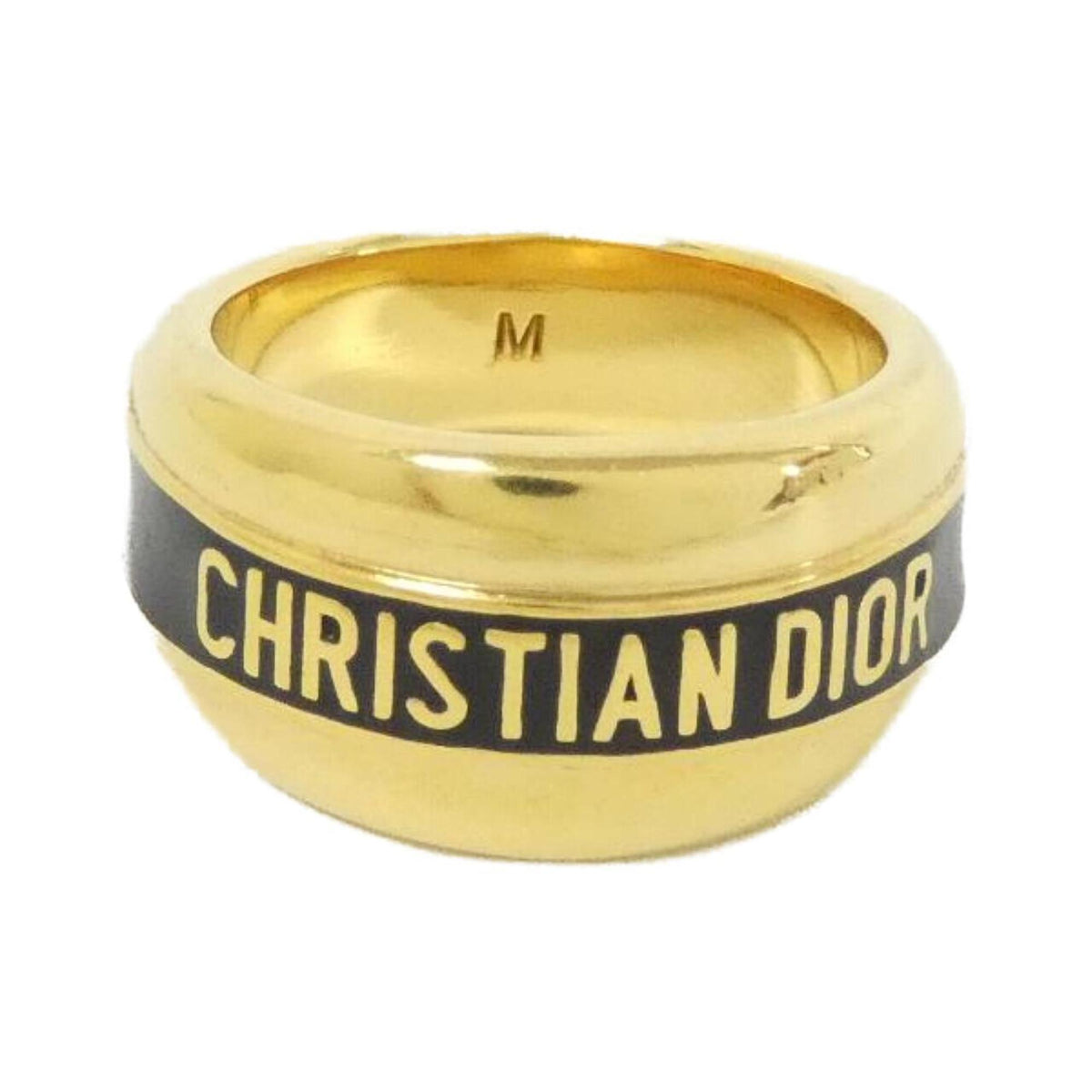 Christian Dior Gold Black Band Ring (Pre-Owned)