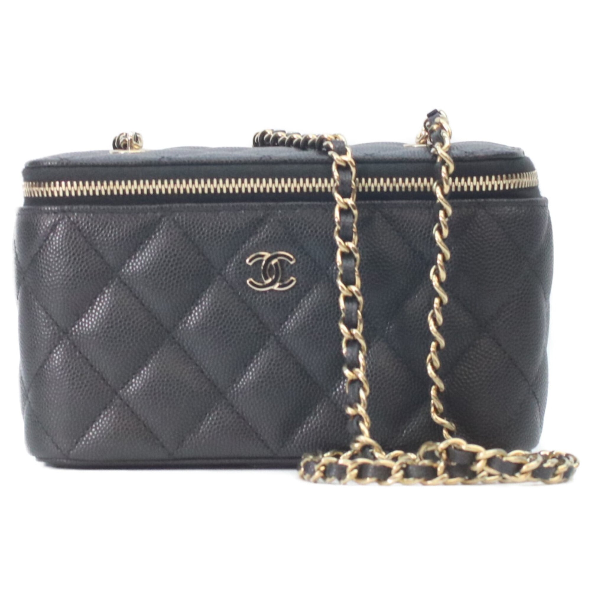 Chanel Black Grained Calfskin Shoulder Bag (Pre-Owned)