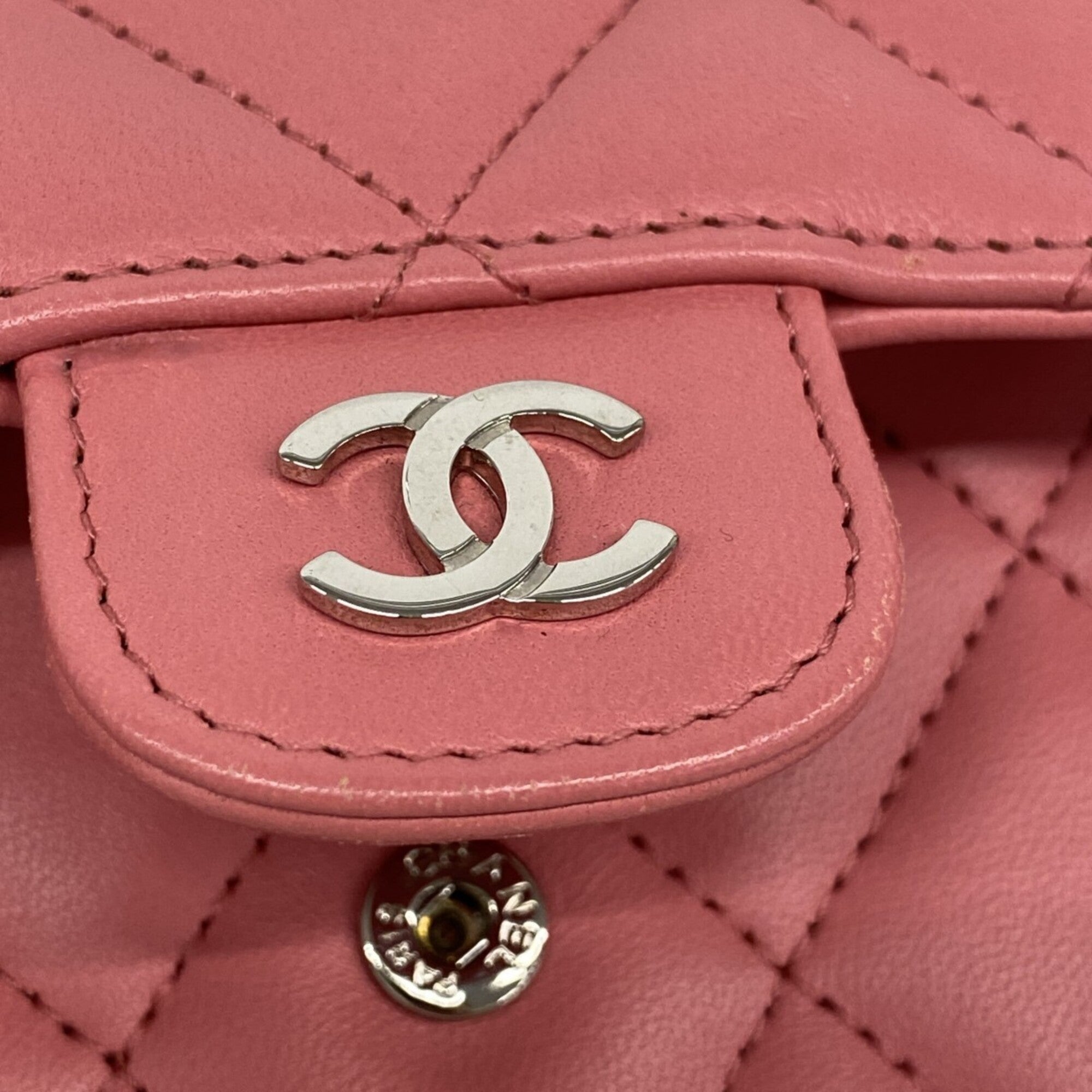 Chanel Pink Leather Long Wallet (Bi-Fold) (Pre-Owned)