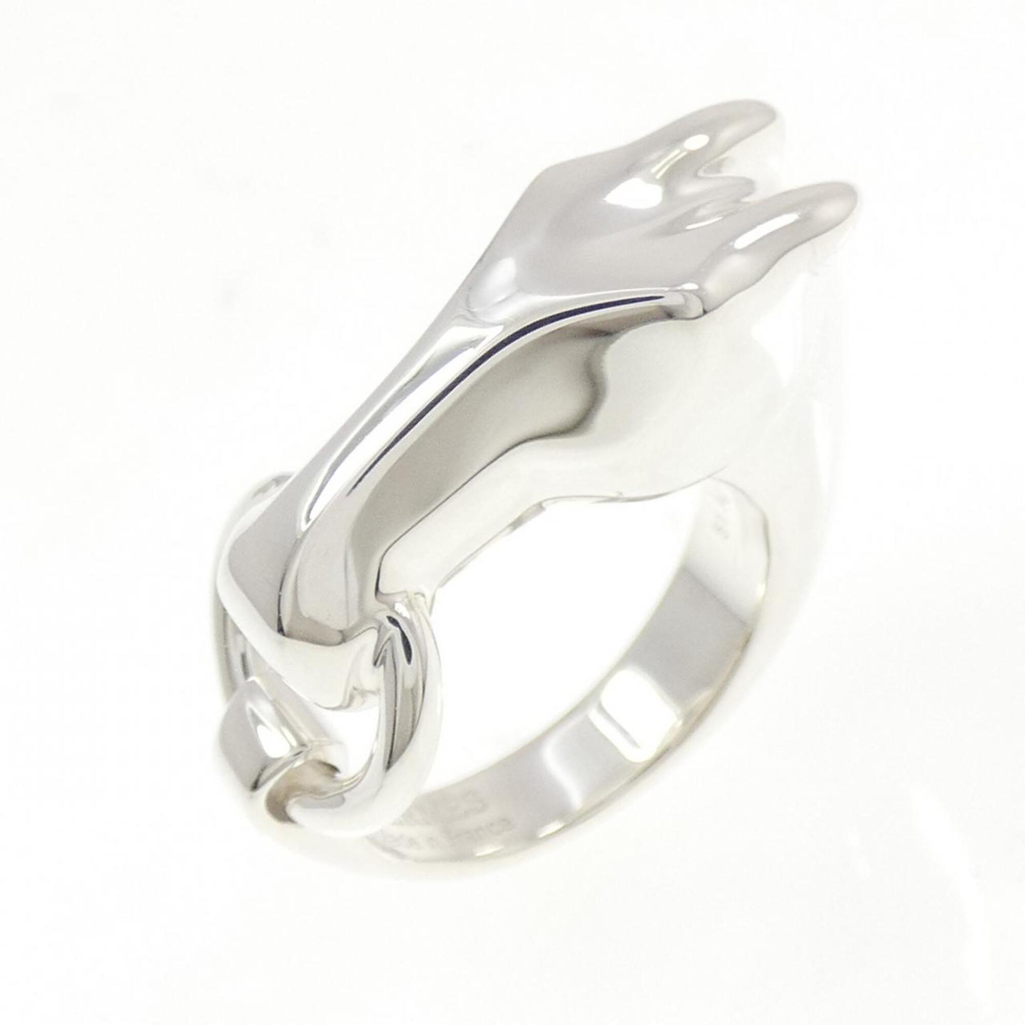 Hermes Silver 925 Band Ring (Pre-Owned)