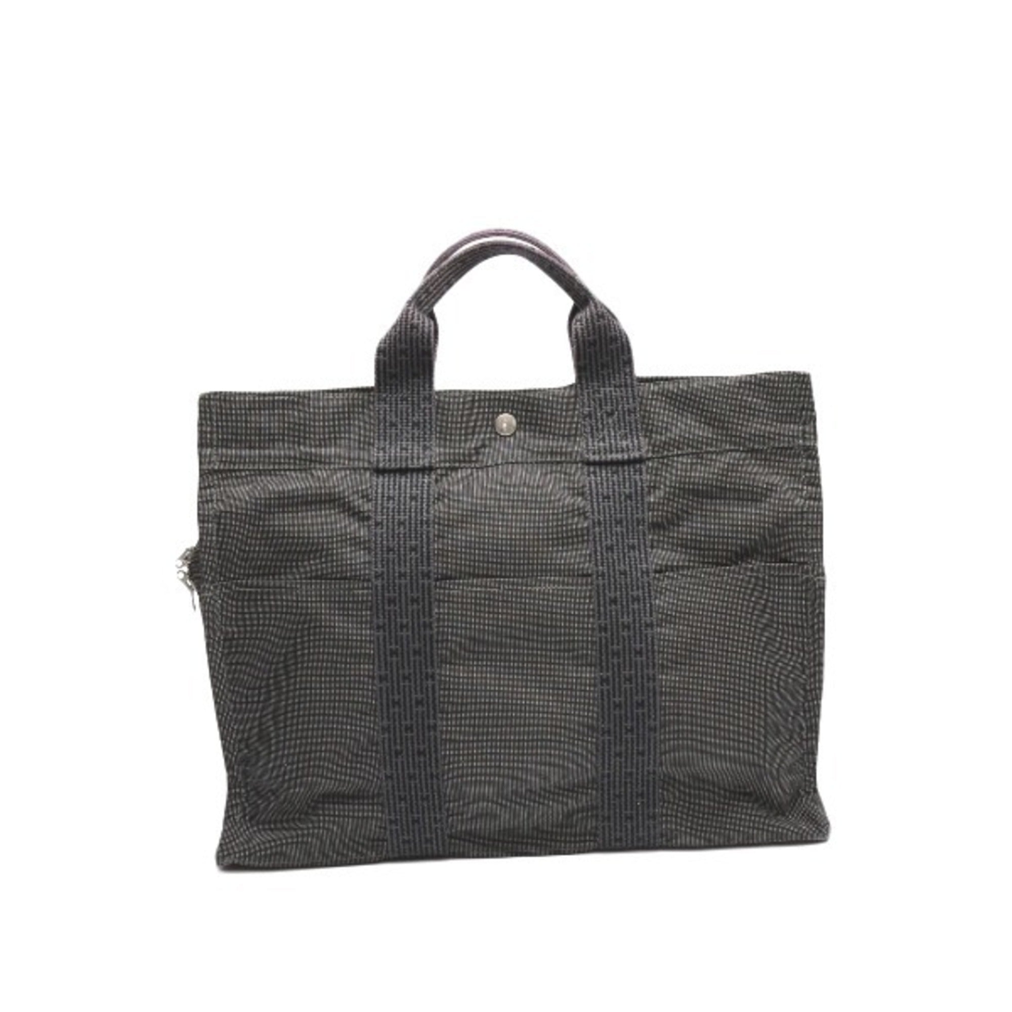 Hermes Her Line Gray Canvas Tote Bag (Pre-Owned)